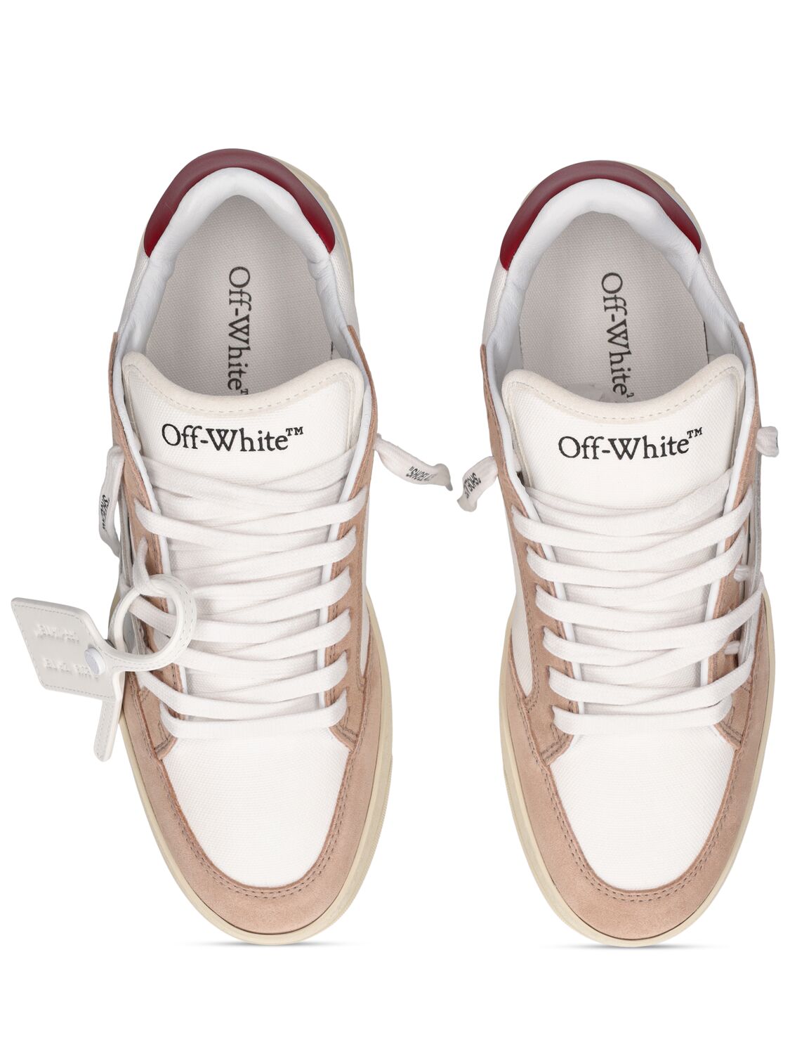 Shop Off-white 20mm 5.0 Leather & Cotton Sneakers In White,red