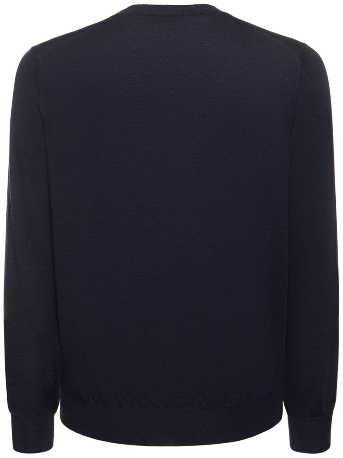 Brunello Cucinelli Wool Cashmere Crewneck Sweater In Navy