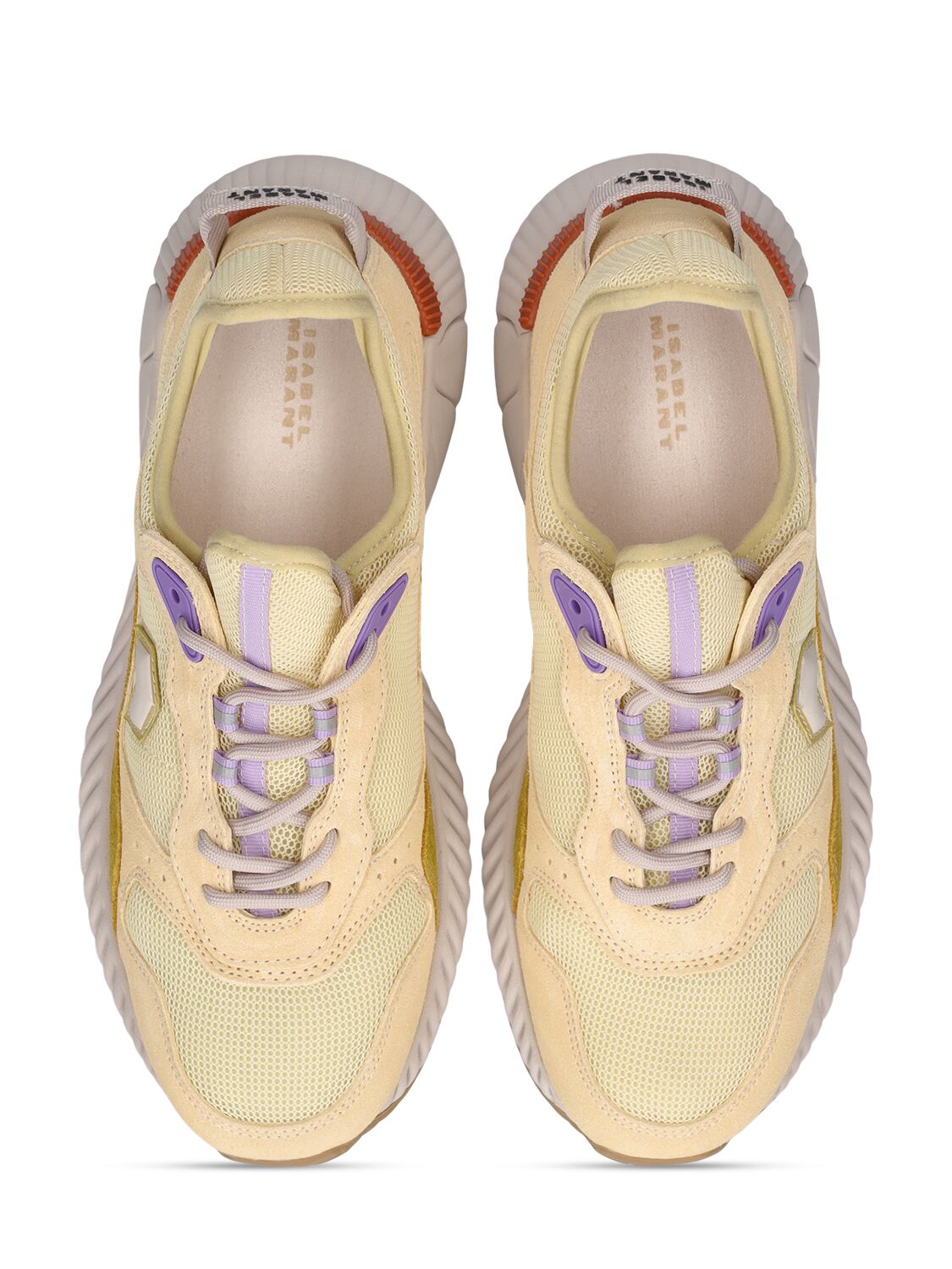 Shop Isabel Marant Ewie Leather & Mesh Sneakers In Yellow