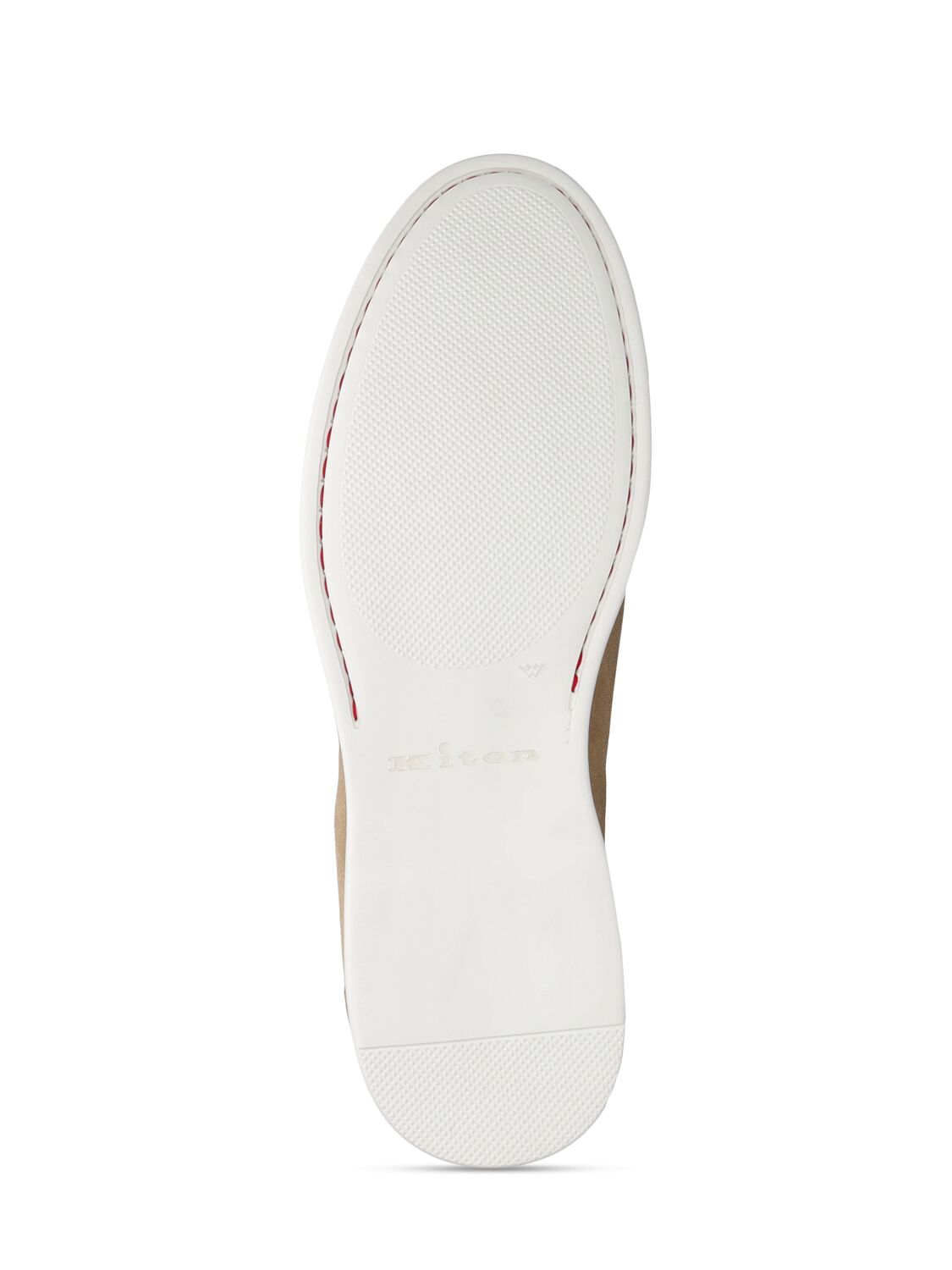 Shop Kiton Suede White Sole Loafers In Sand