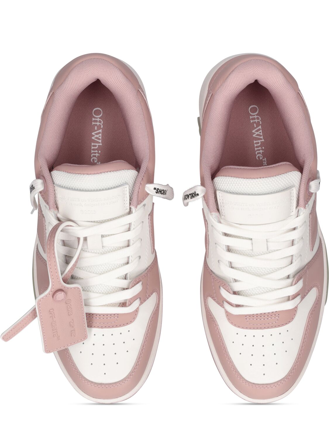 Shop Off-white 30mm Out Of Office Leather Sneakers In White,pink