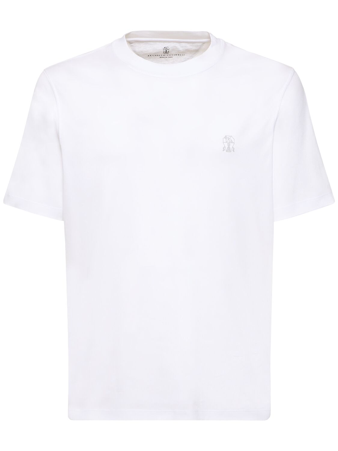 Brunello Cucinelli Logo Cotton Jersey T-shirt In White
