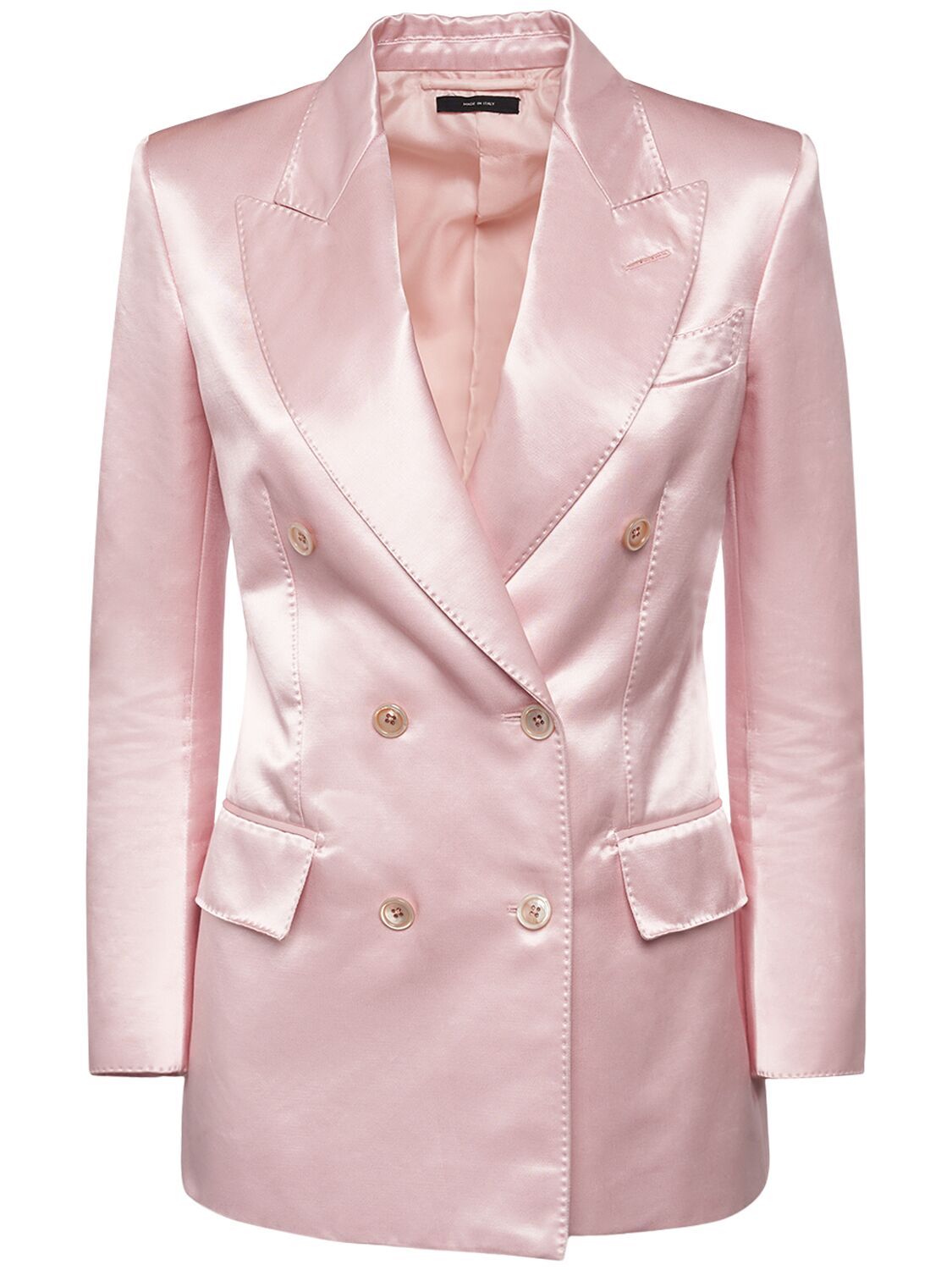 Tom Ford Cotton Blend Duchesse Blazer In Light Pink