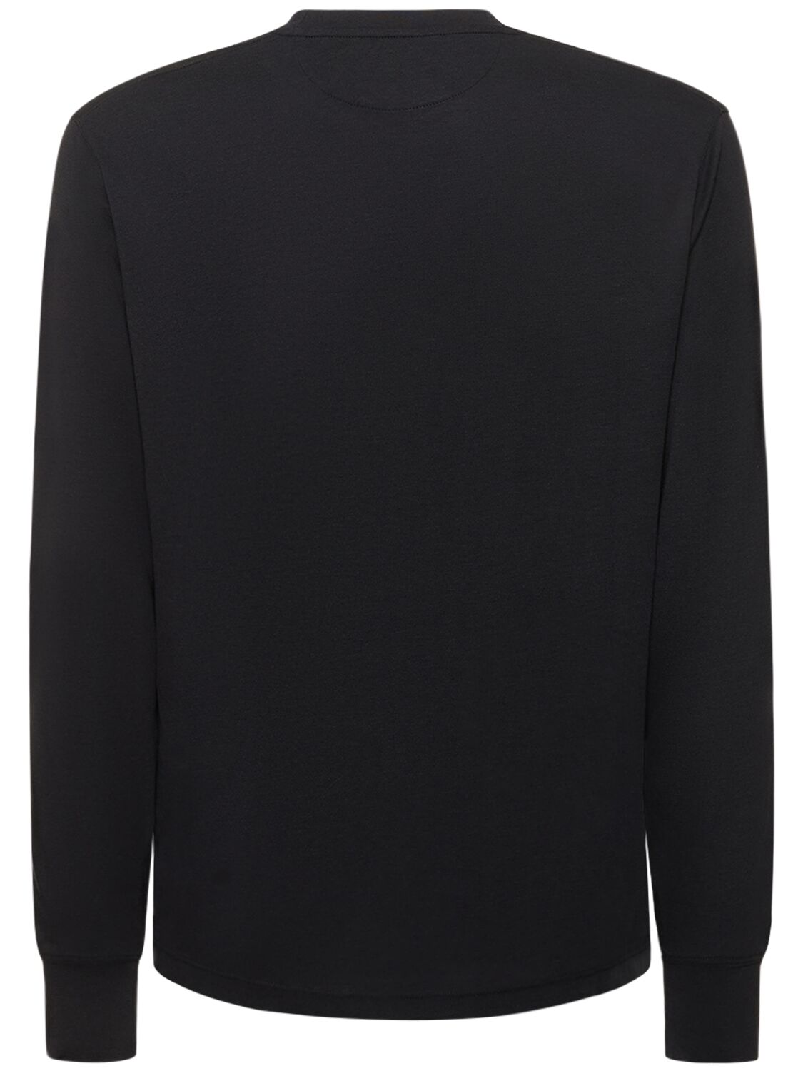 Shop Tom Ford Lyocell & Cotton Crewneck T-shirt In Black