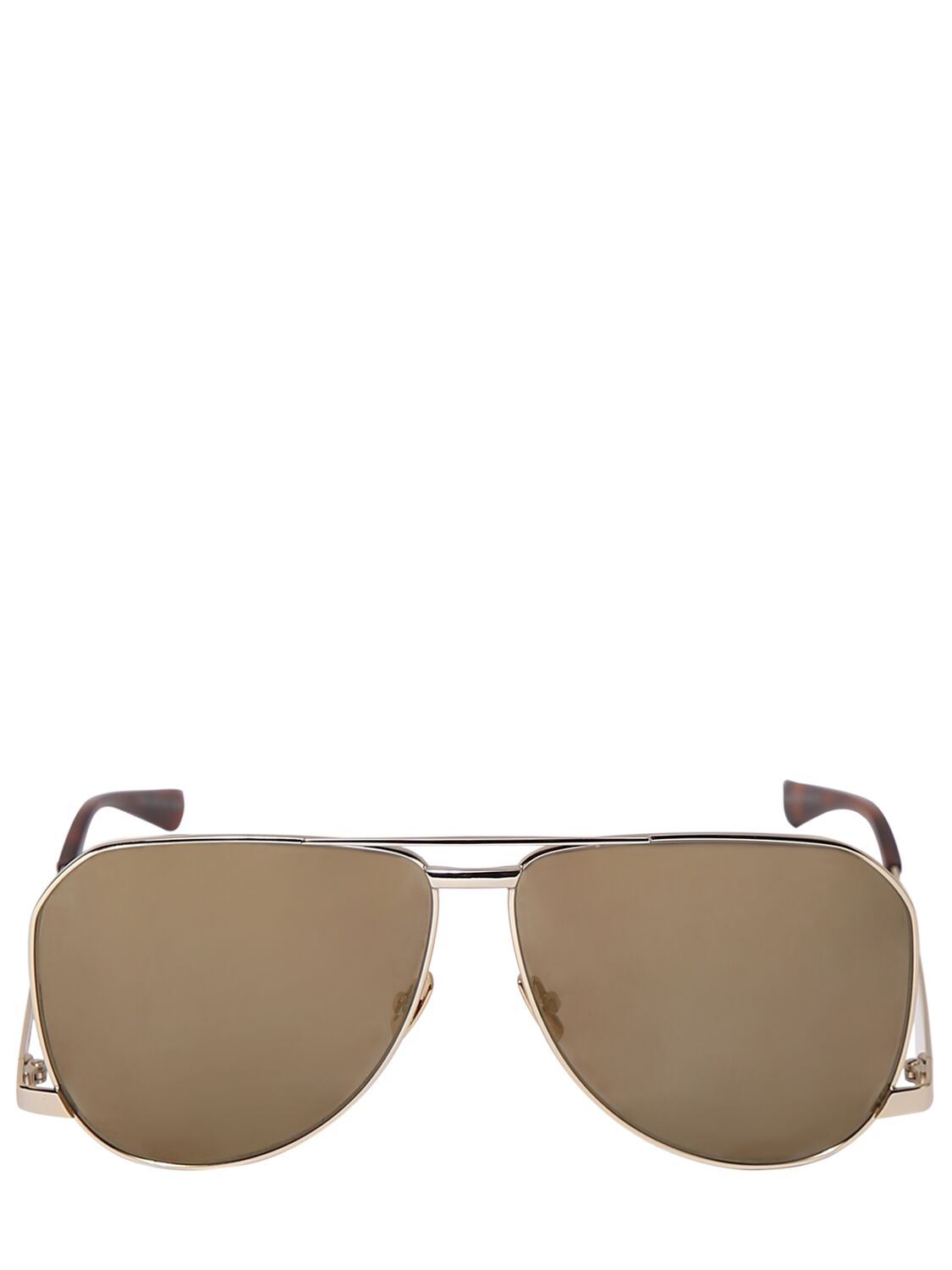 Saint Laurent Sl 690 Metal Sunglasses In Brown