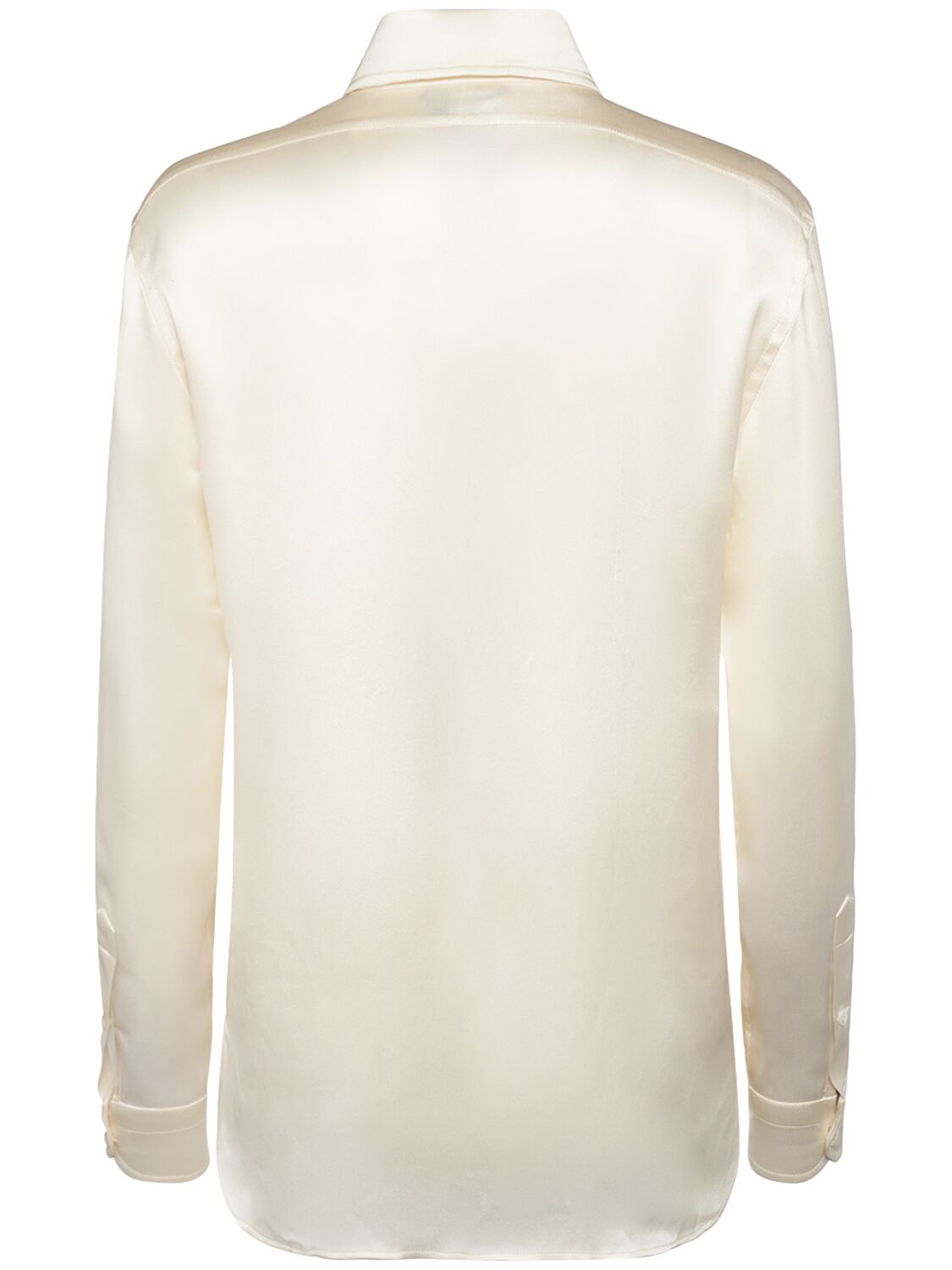 Shop Tom Ford Fluid Charmeuse Silk Shirt In White