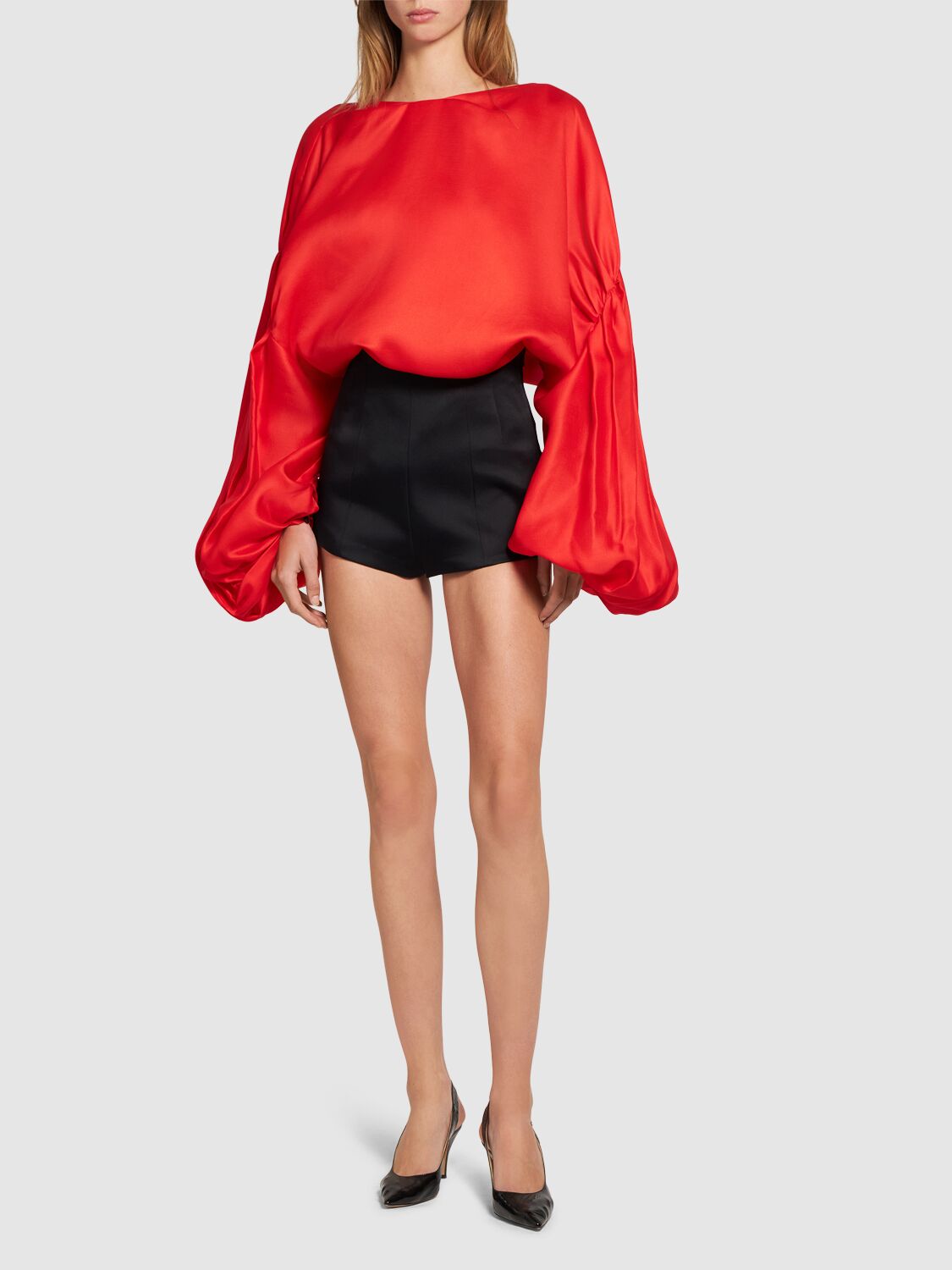 Shop Khaite Quico Silk Shirt In Red