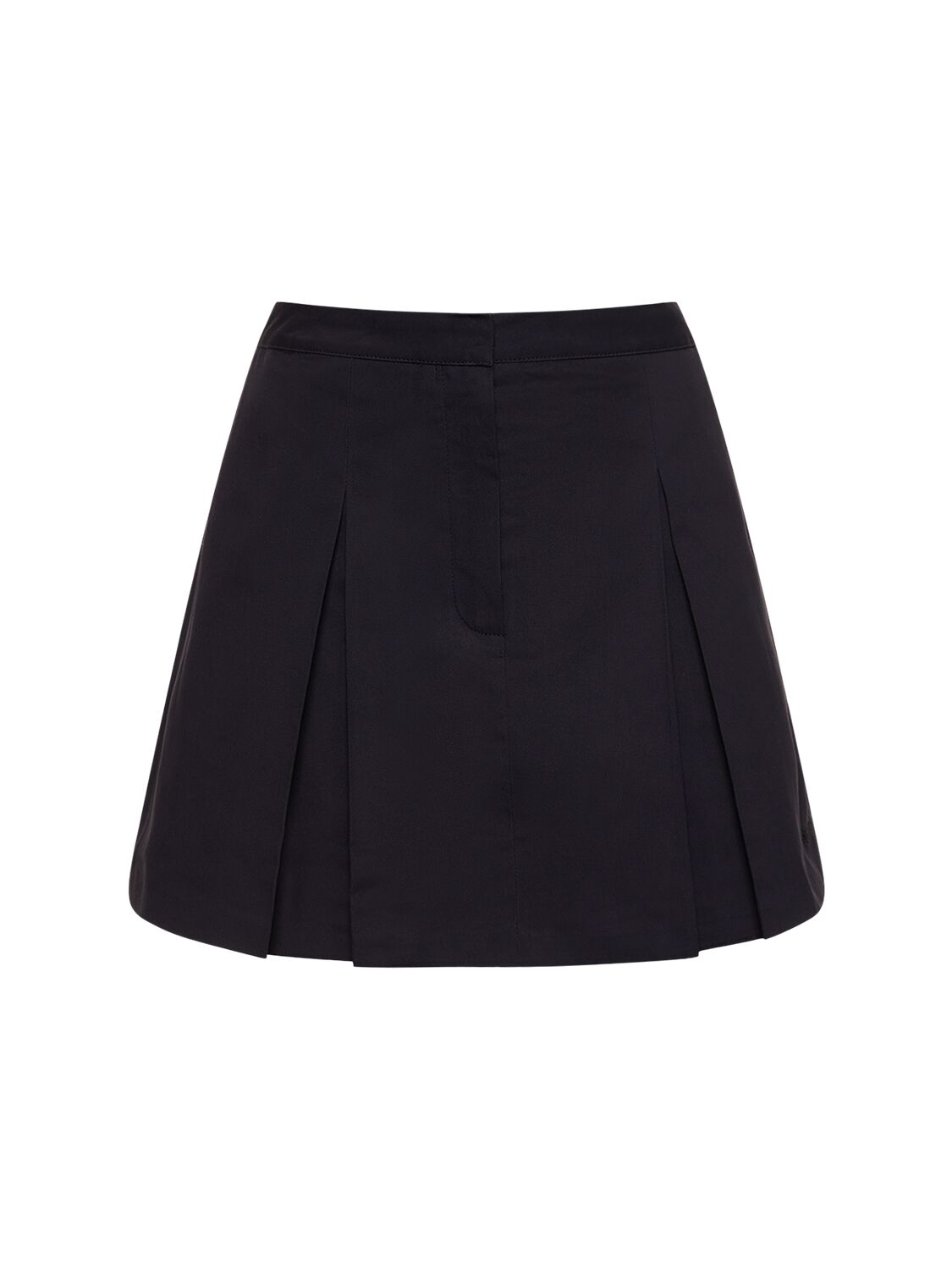 Shop Sporty And Rich Serif Logo Double Pleated Skirt In Navy