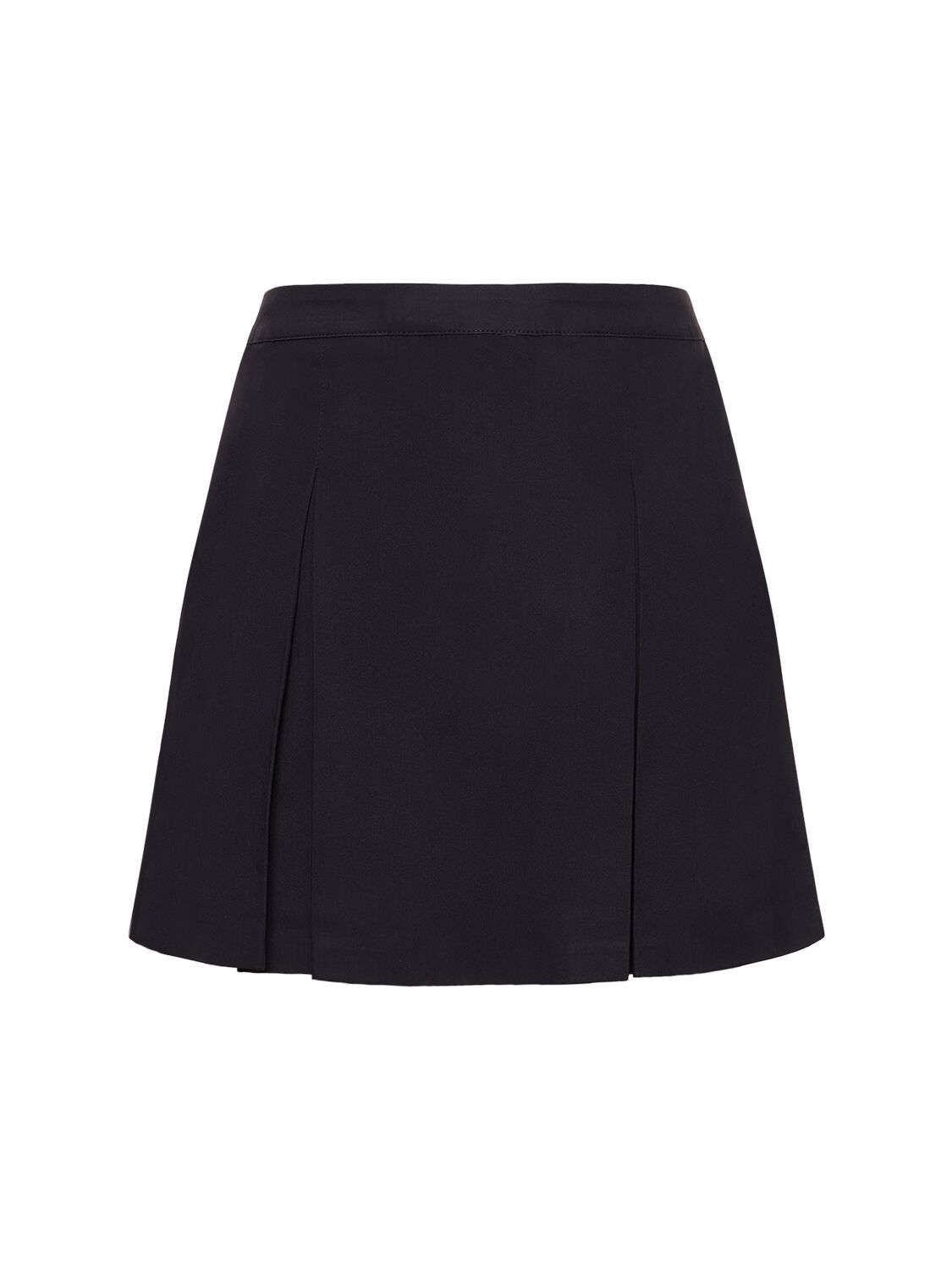 Shop Sporty And Rich Serif Logo Double Pleated Skirt In Navy