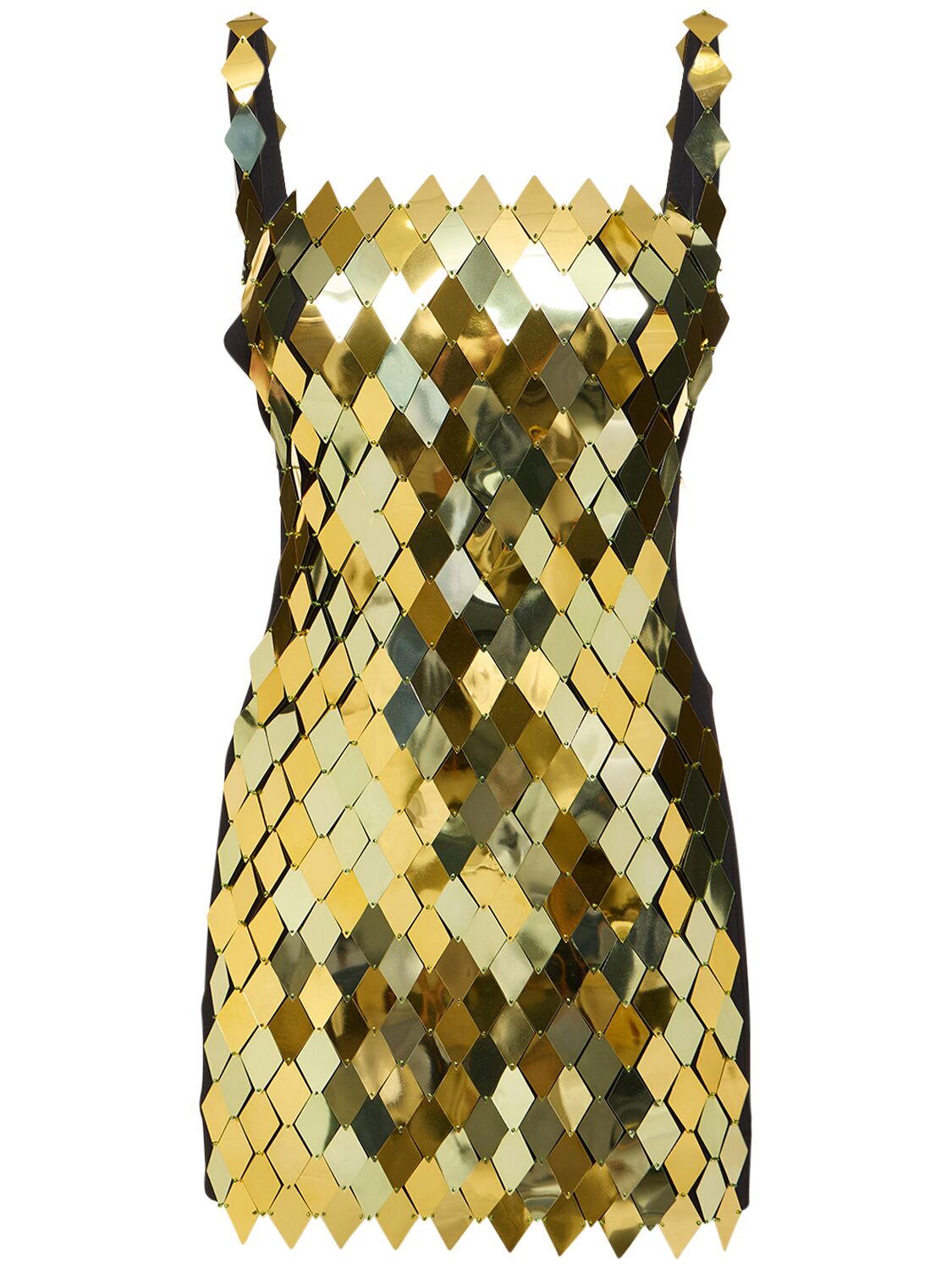 Shop Attico Rue Sequined Sleeveless Mini Dress In Gold