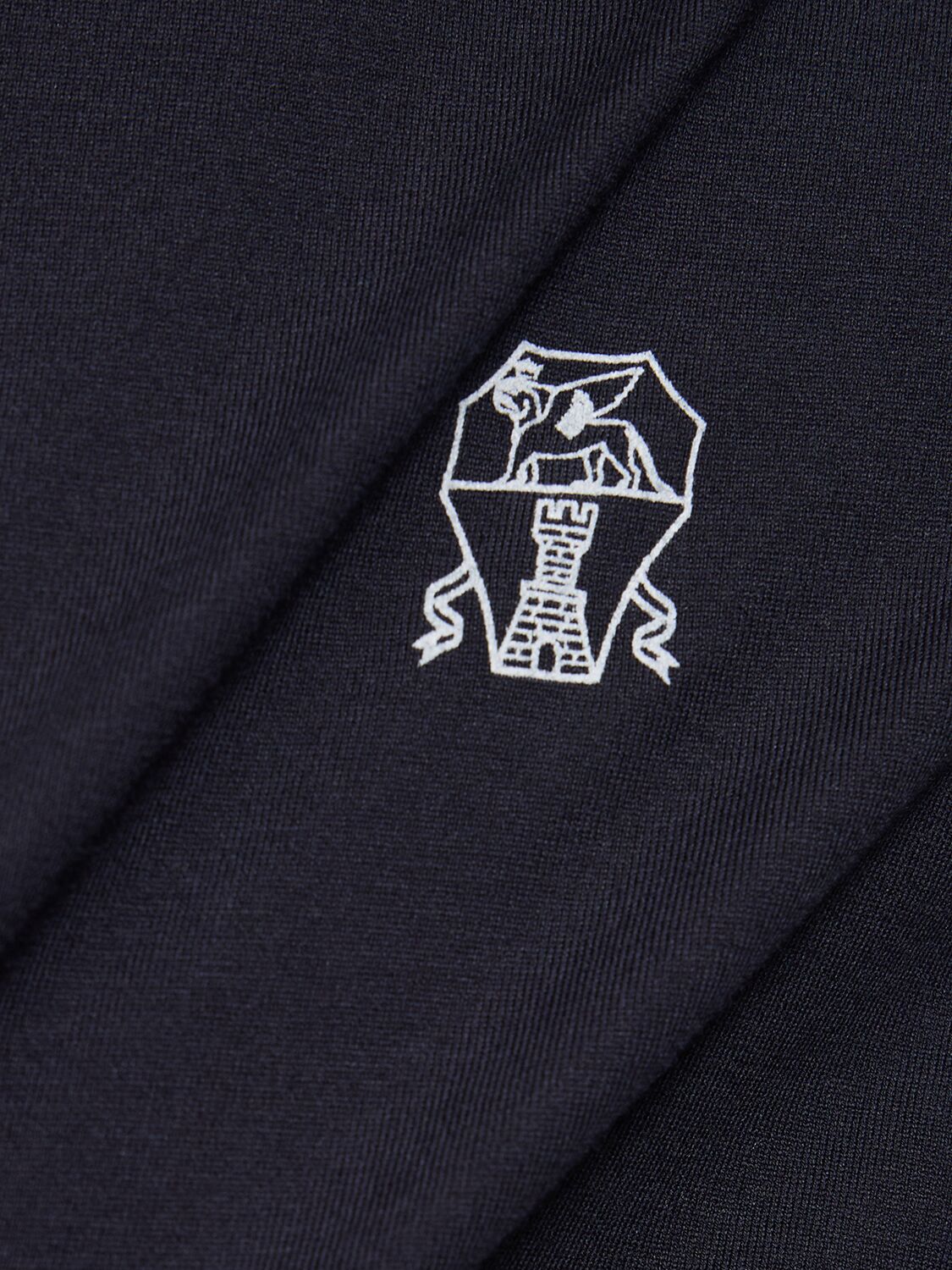 Shop Brunello Cucinelli Logo Cotton Jersey T-shirt In Navy