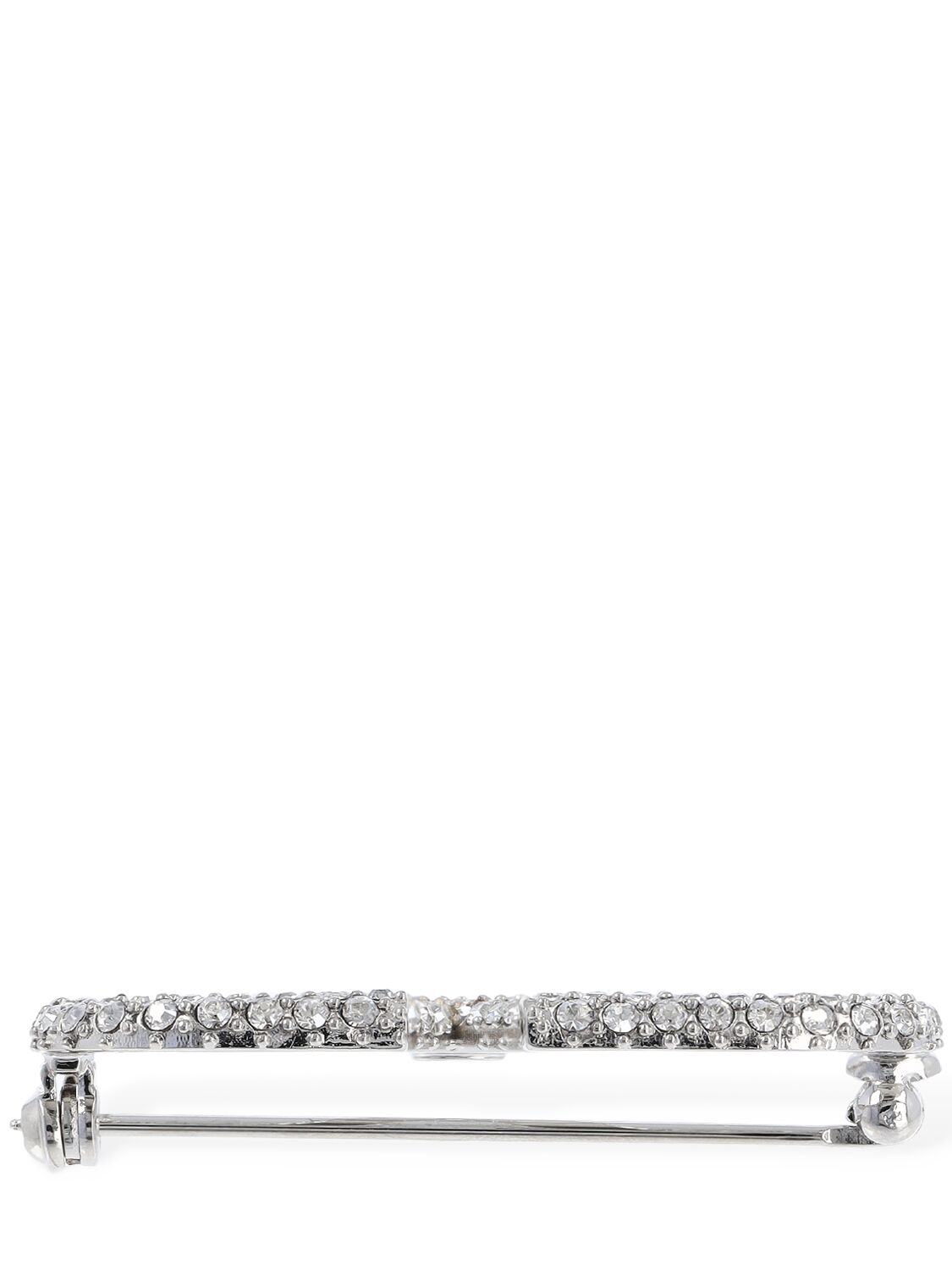 Shop Valentino V Logo Signature Strass Brooch In Silber,kristall