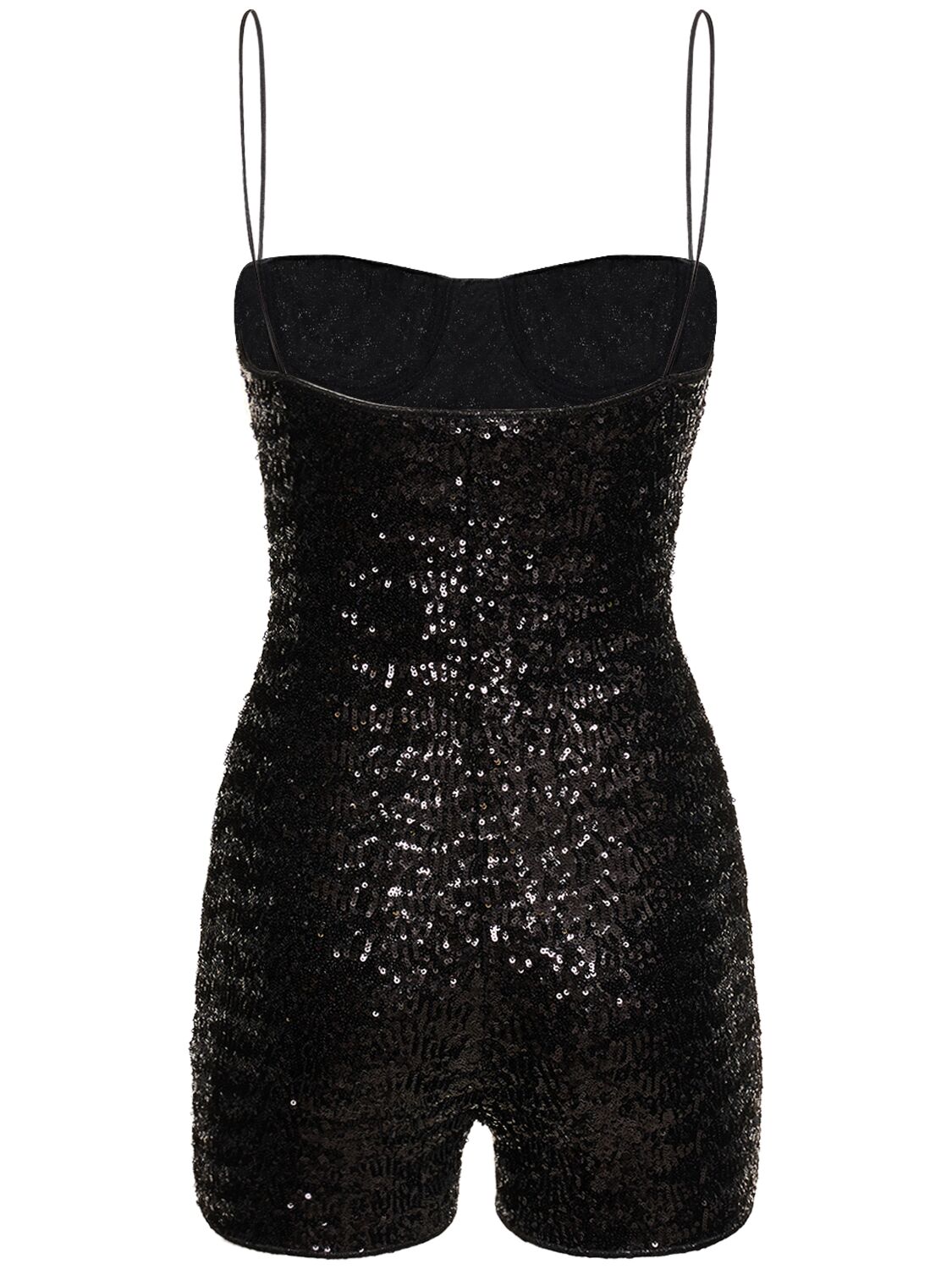 Shop Oséree Swimwear Sequined Mini Jumpsuit In Schwarz