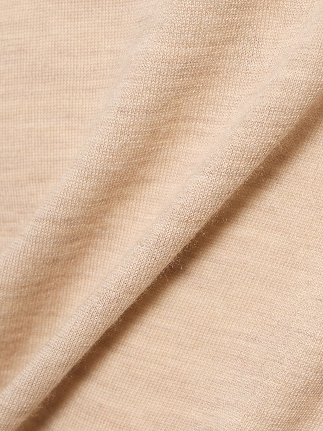Brunello Cucinelli Wool Cashmere Crewneck Sweater In Camel Chiaro