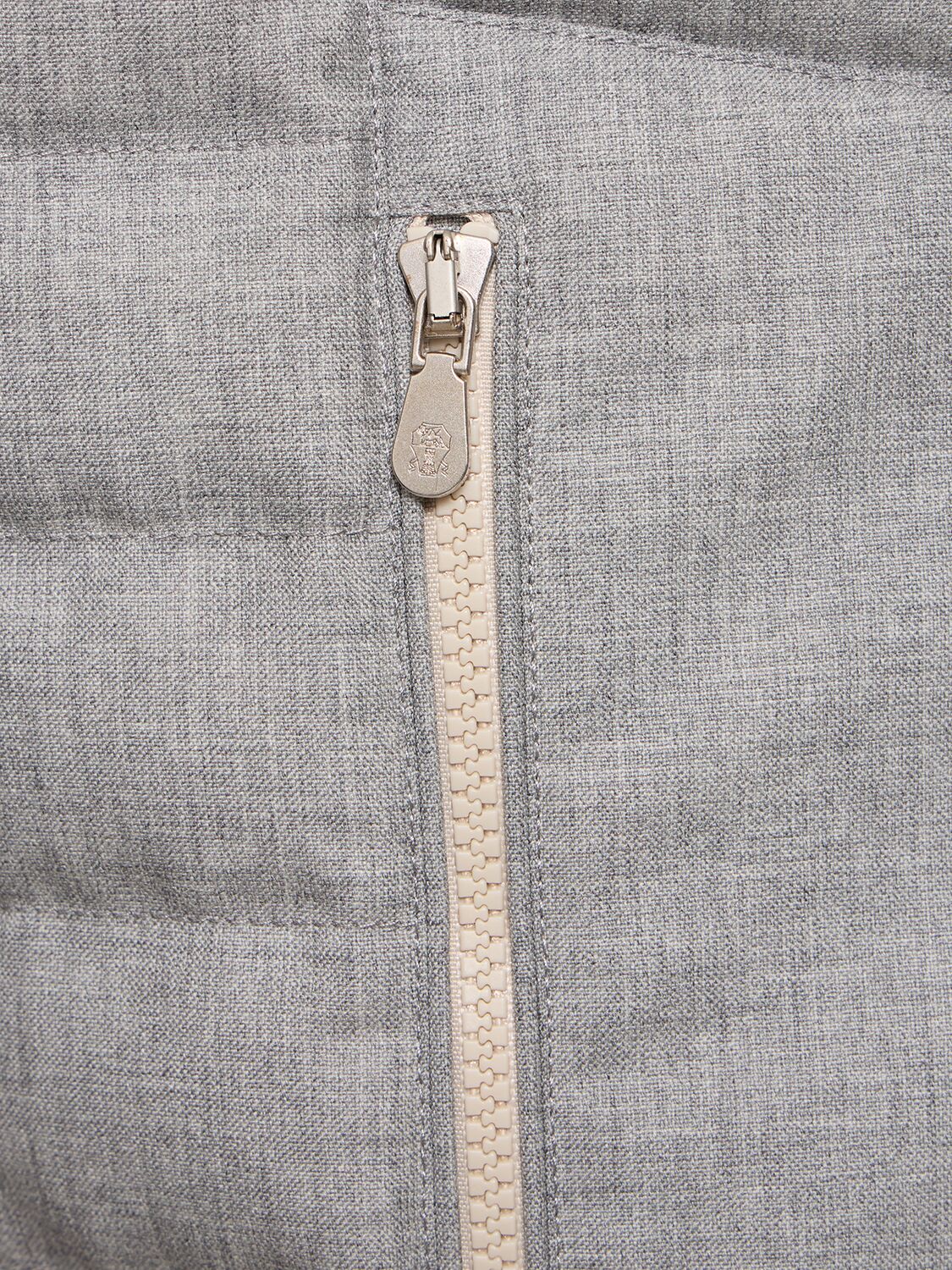Shop Brunello Cucinelli Wool Zip-down Vest In Pearl Grey