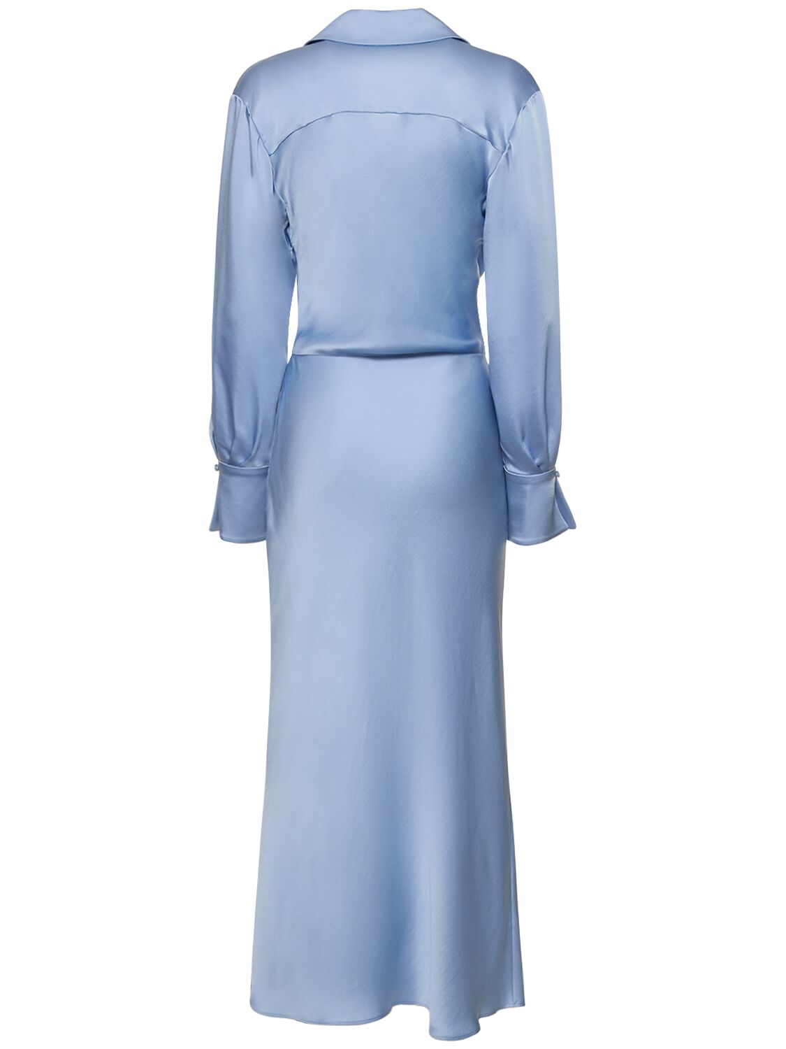 Shop Simkhai Talita Draped Long Sleeve Midi Dress In Blau