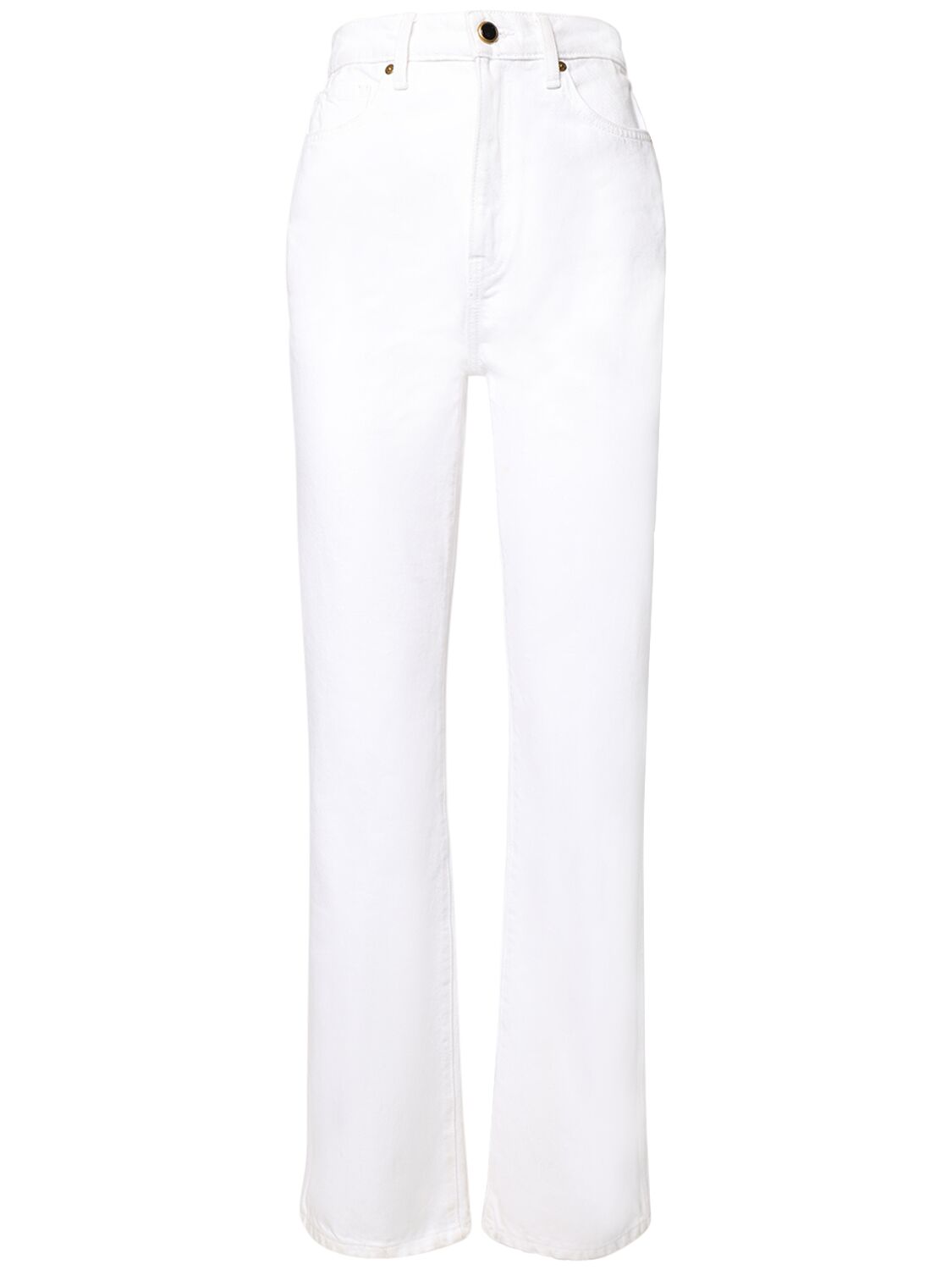 Khaite Danielle High Rise Straight Jeans In White