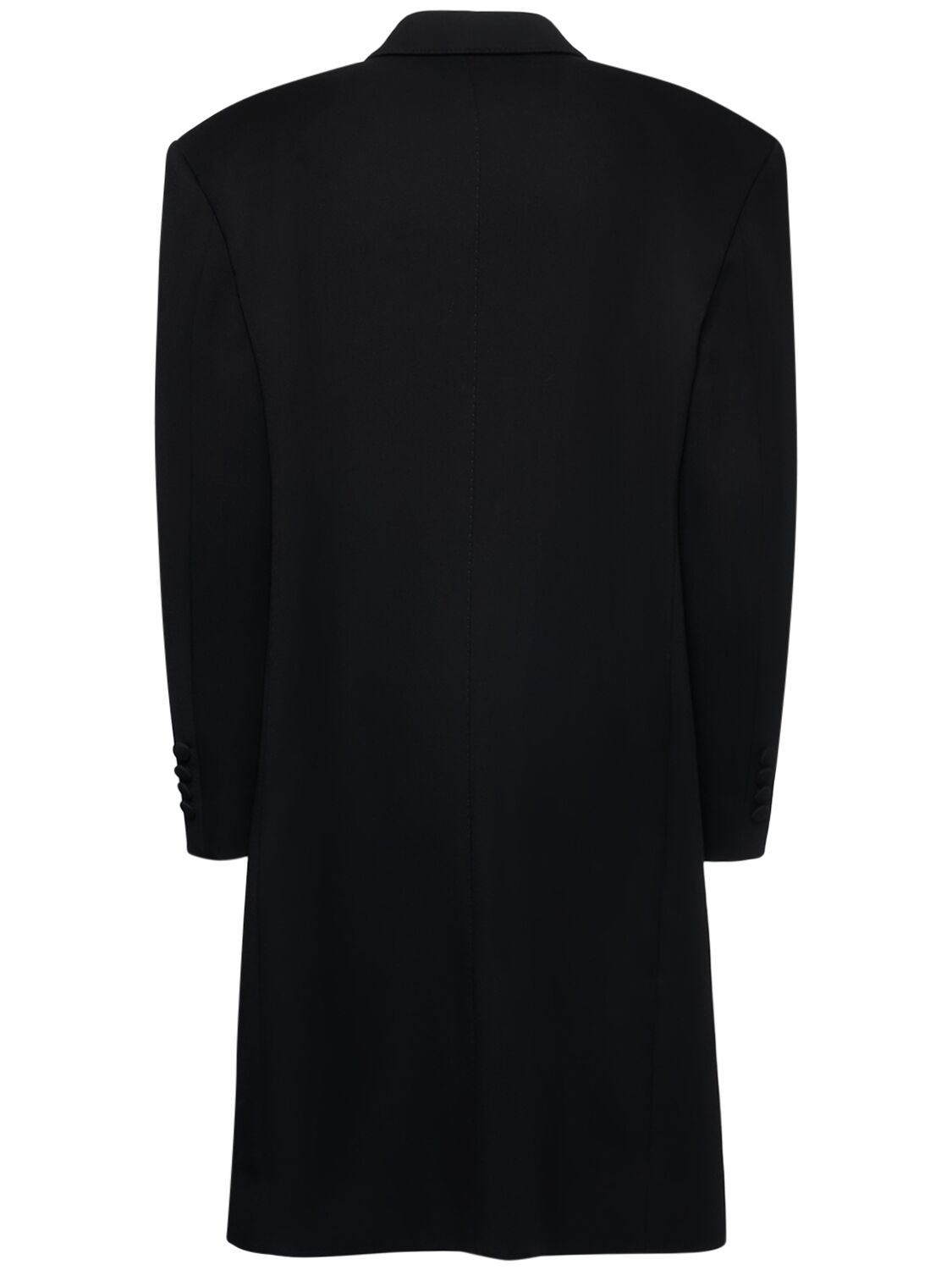 Shop Dolce & Gabbana Oversize Wool Long Coat In Black