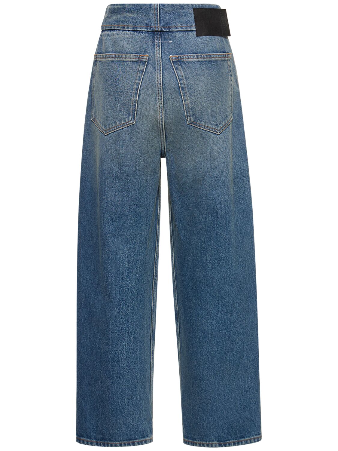 Shop Mm6 Maison Margiela Rihanna High Rise Cotton Denim Jeans In Blue
