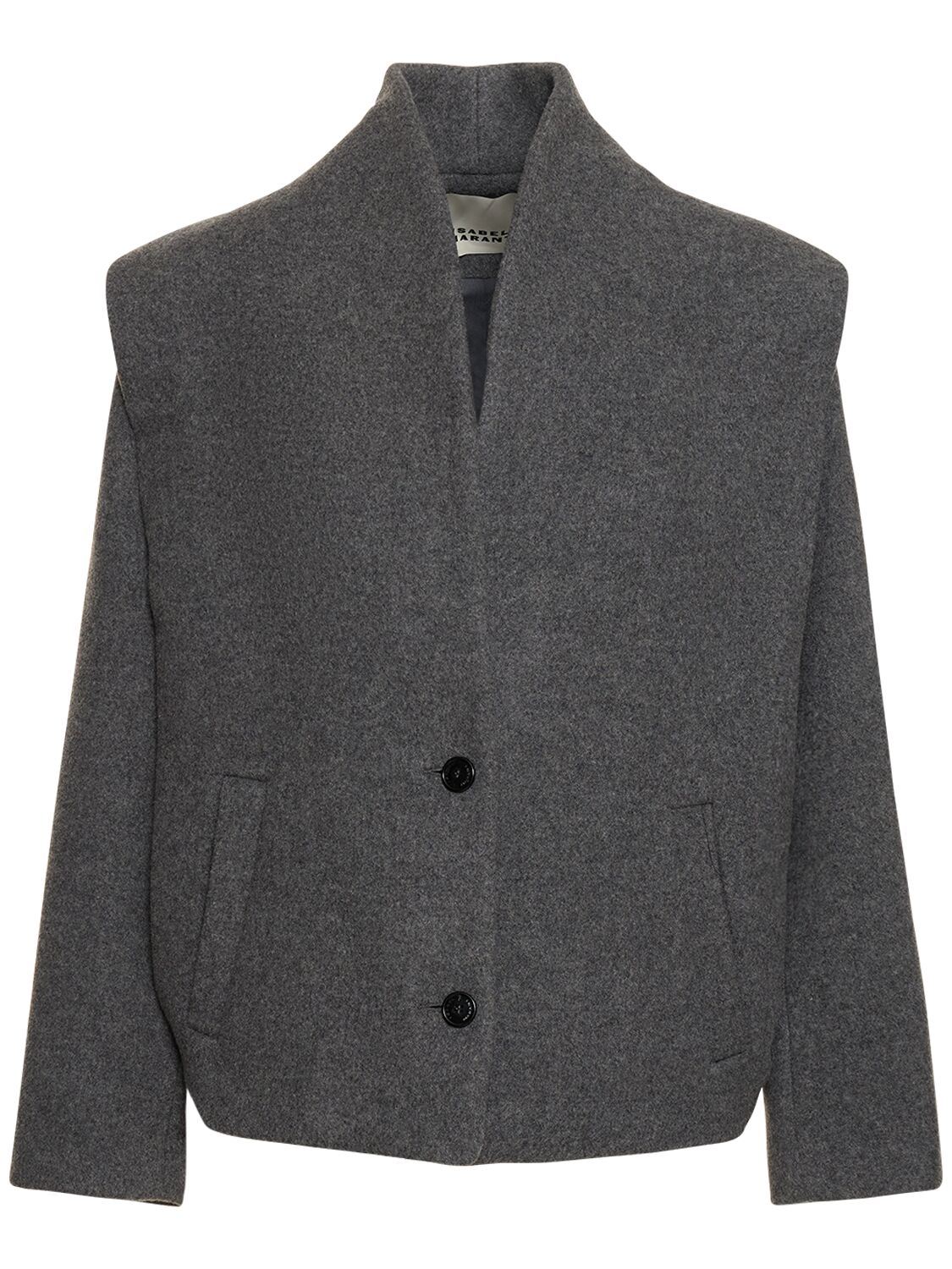 Isabel Marant Drogo Brushed Wool-blend Jacket In Grey