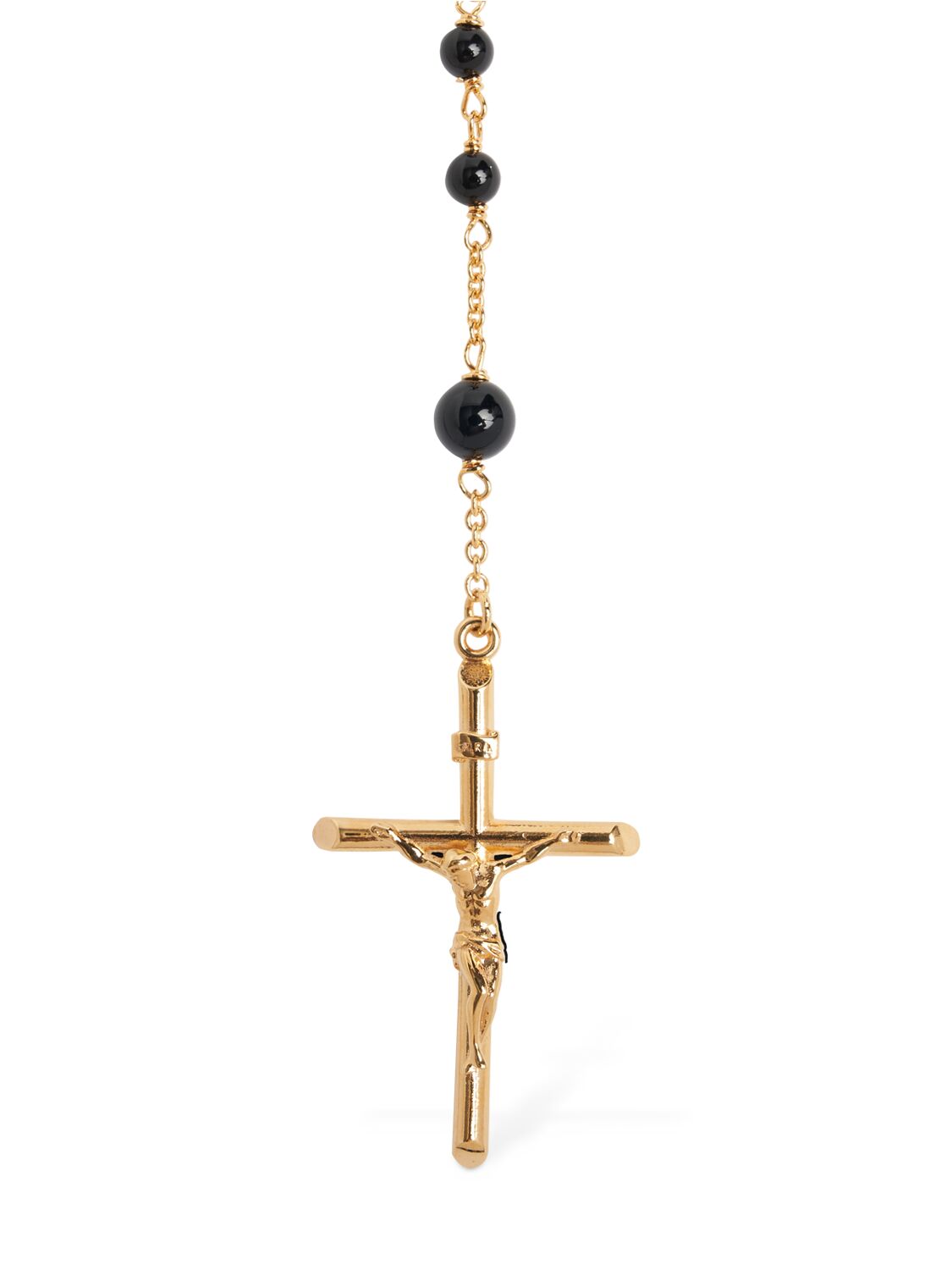 Shop Dolce & Gabbana Plated Rosary Pendant Necklace In Gold