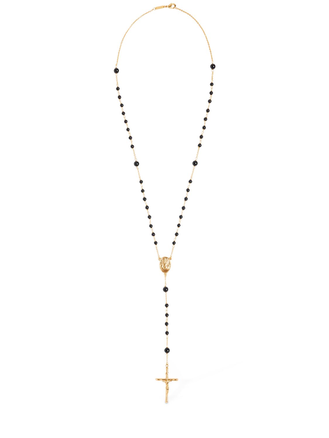 Dolce & Gabbana Plated Rosary Pendant Necklace In Gold