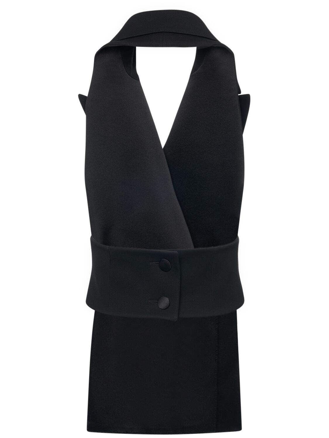 Shop Dolce & Gabbana Wool Blend Double Breast Vest In Black