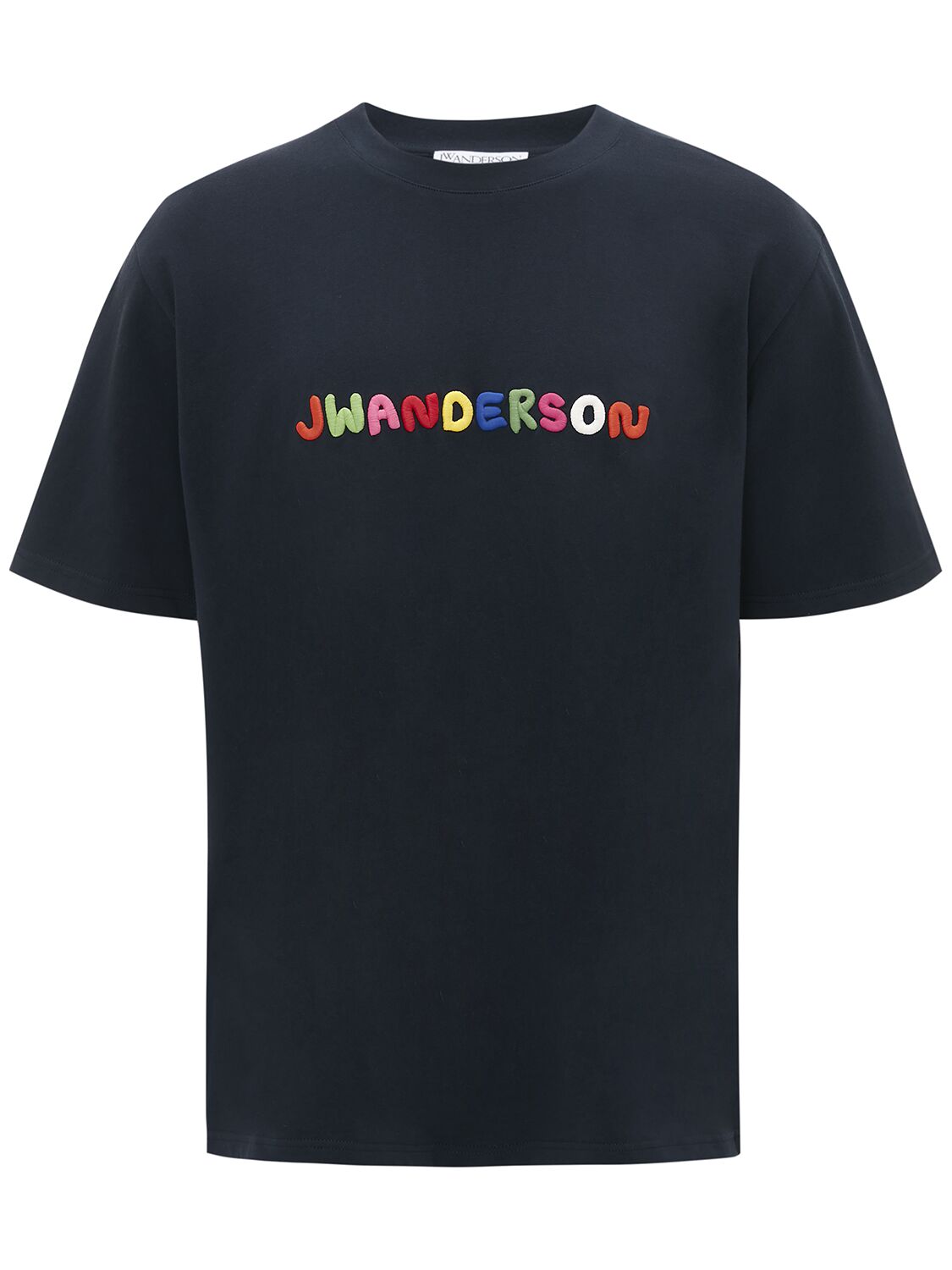 Jw Anderson Logo Embroidery T-shirt In Navy