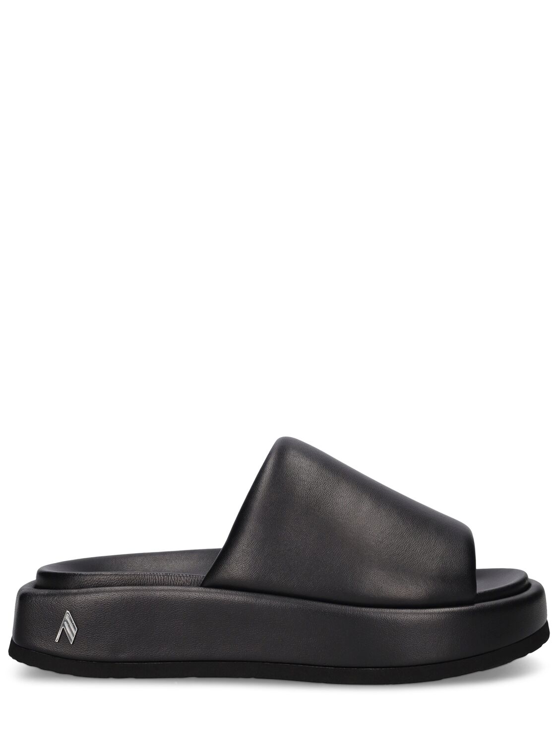 Attico 40mm Mia Leather Slides In Black