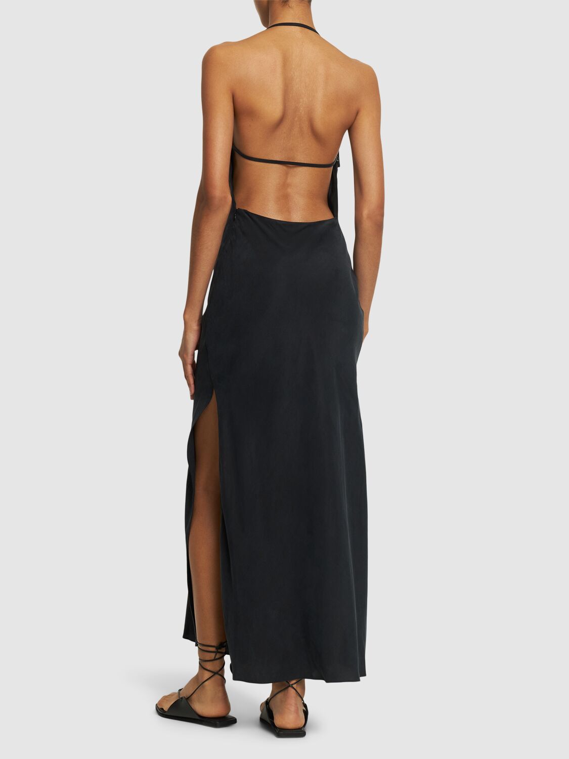 Shop St.agni Lyocell Halter Dress In 블랙