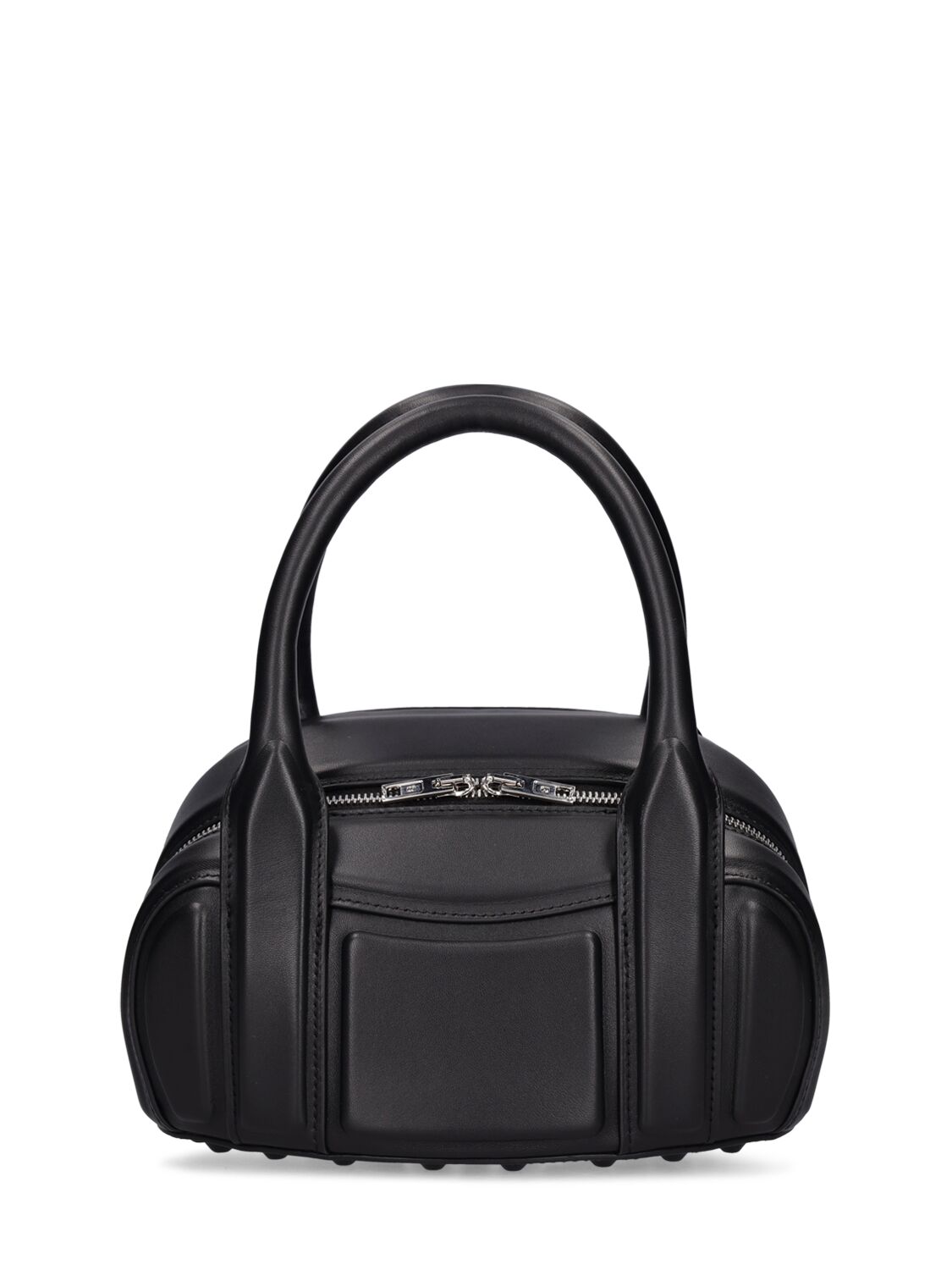 Alexander Wang Small Roc Leather Top Handle Bag In Black