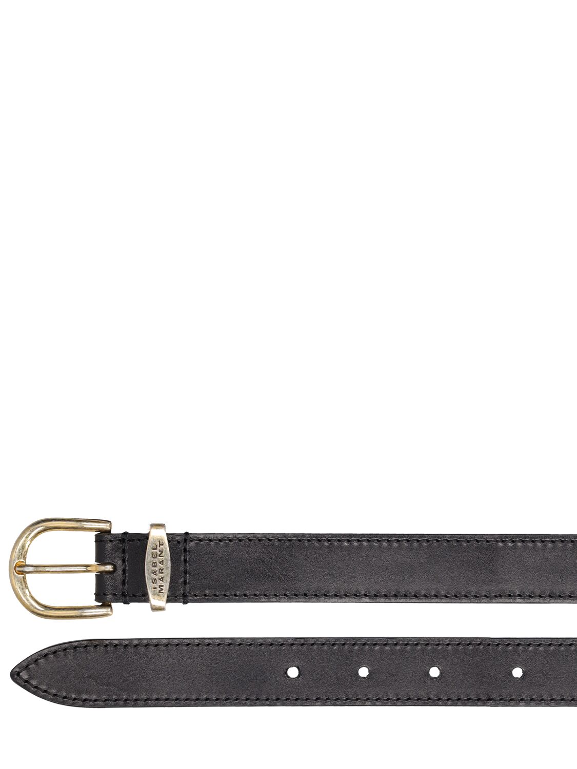 Shop Isabel Marant Zadd Leather Belt In Black,silver