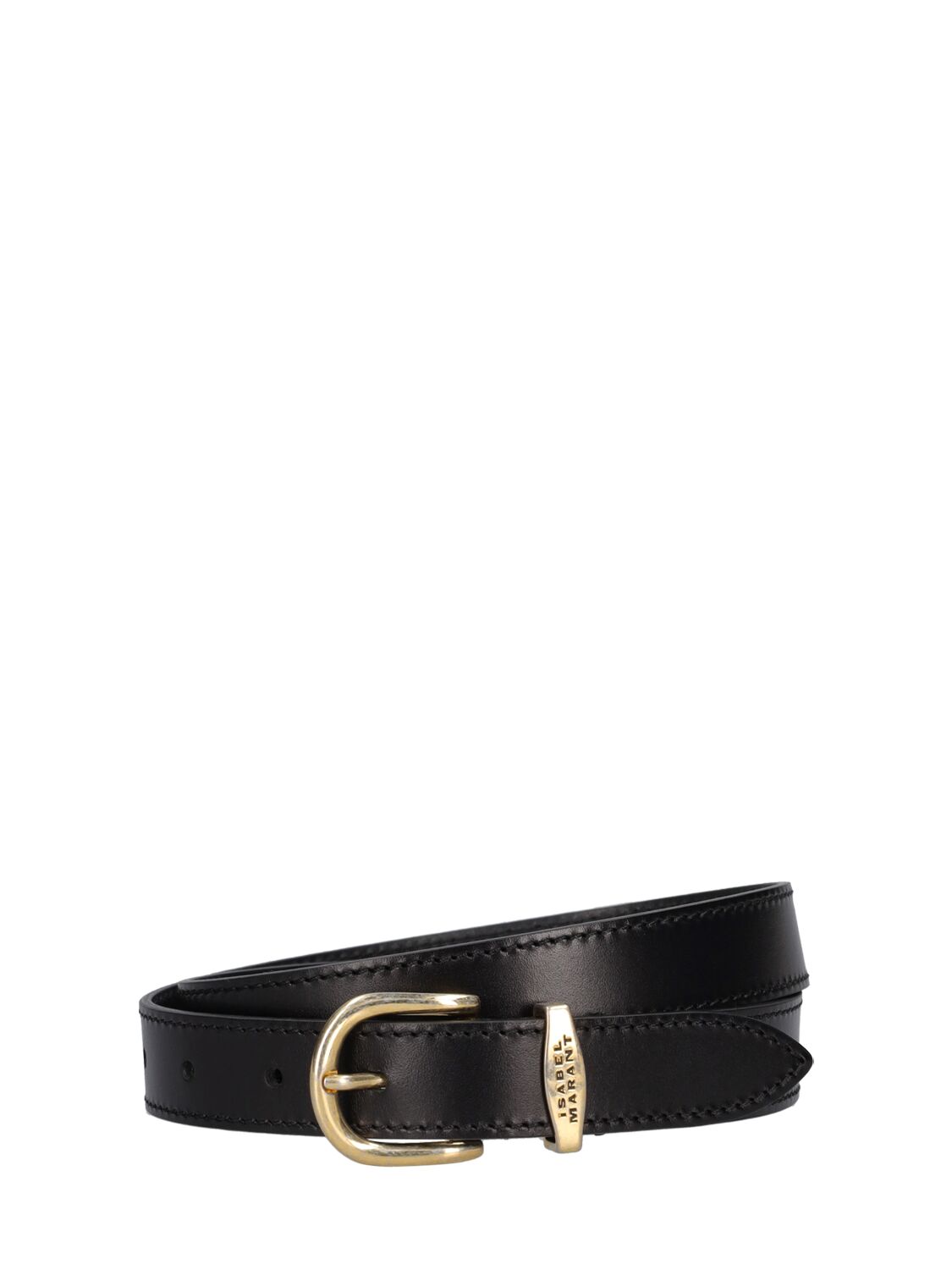 Shop Isabel Marant Zadd Leather Belt In Black,silver