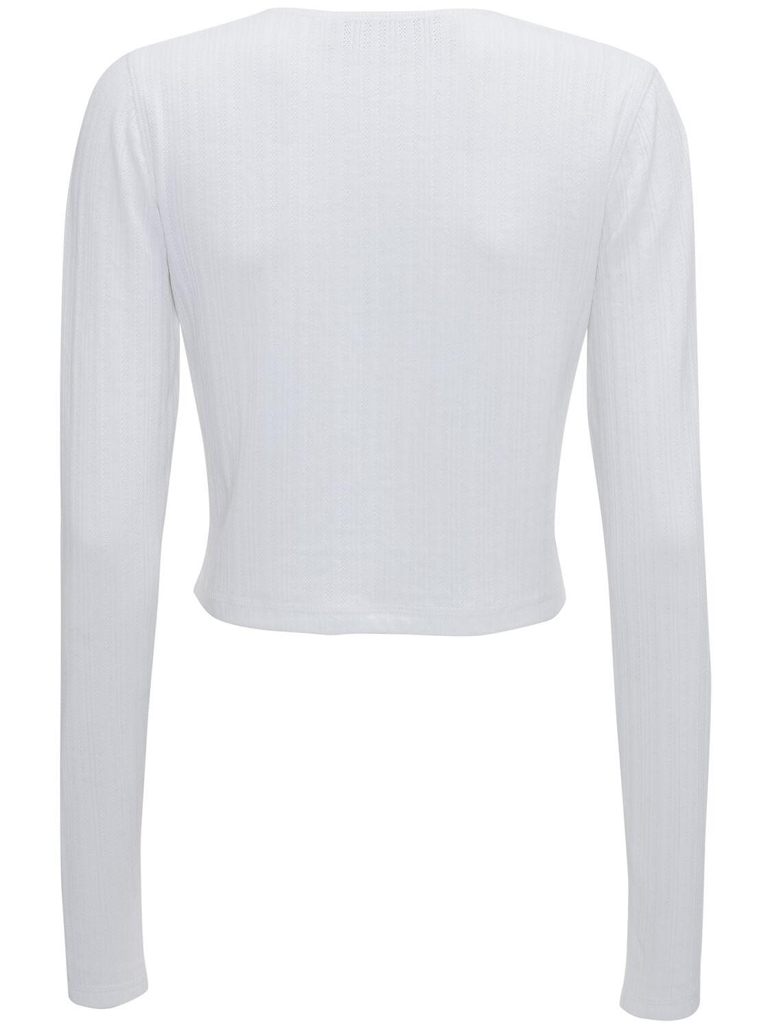 Shop Jw Anderson Anchor Embroidery Cropped L/s Top In White
