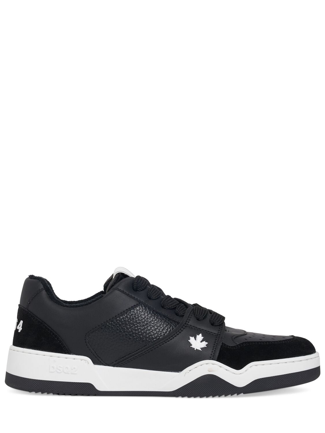 Dsquared2 Logo Leather Trainers In Black