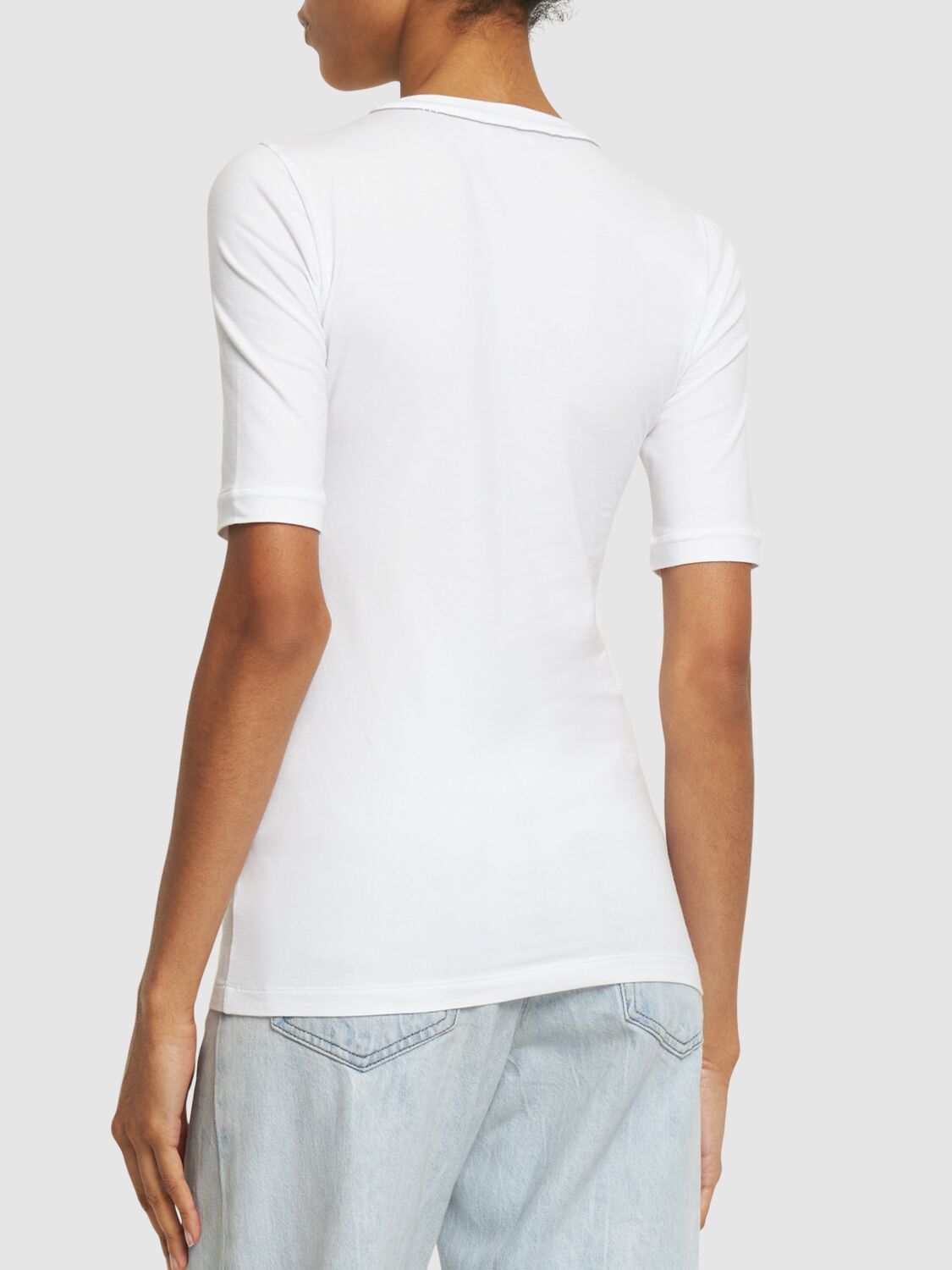 Shop Brunello Cucinelli Stretch Jersey T-shirt In White