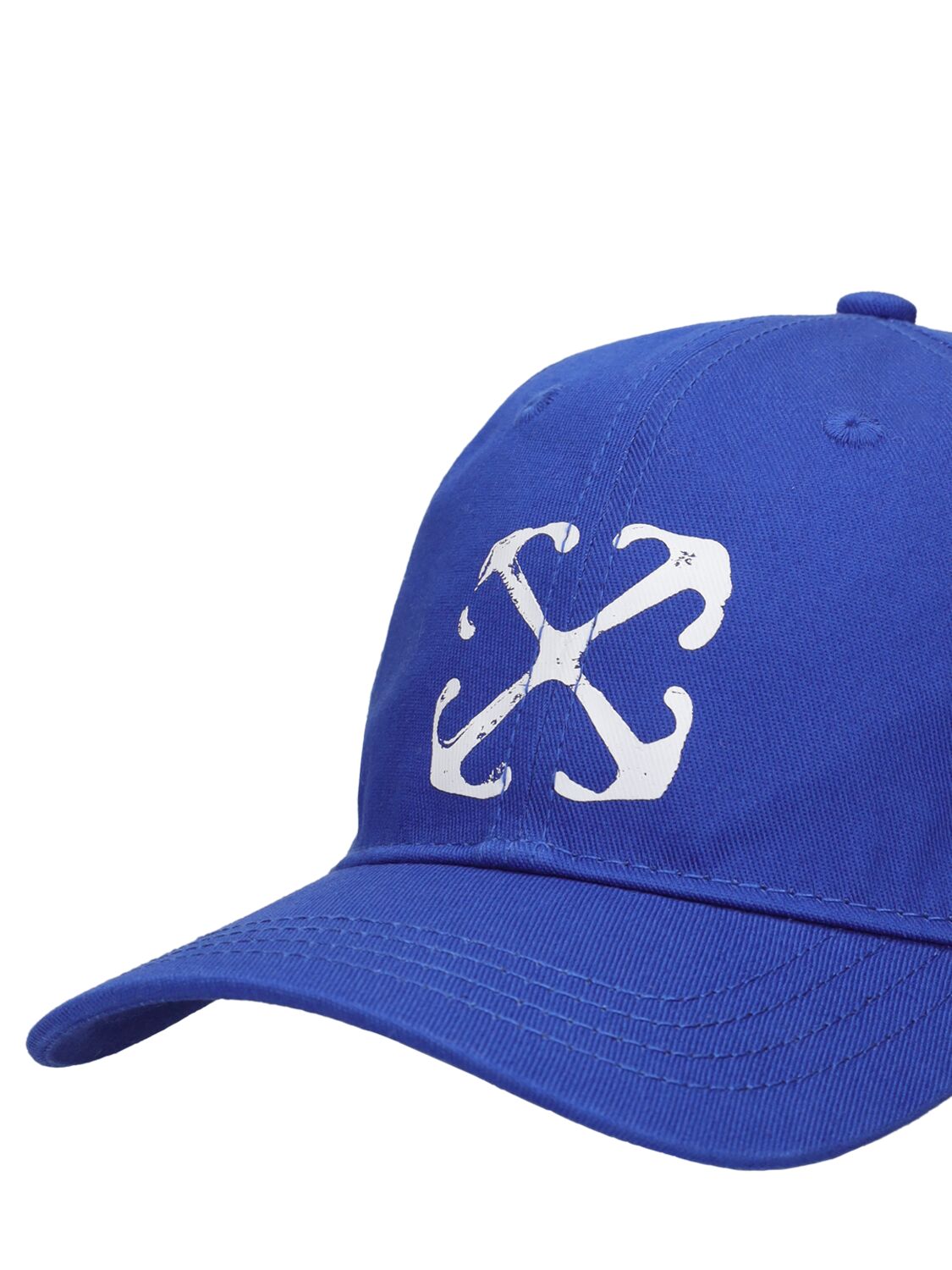 Shop Off-white Arrow Cotton Baseball Cap In 블루