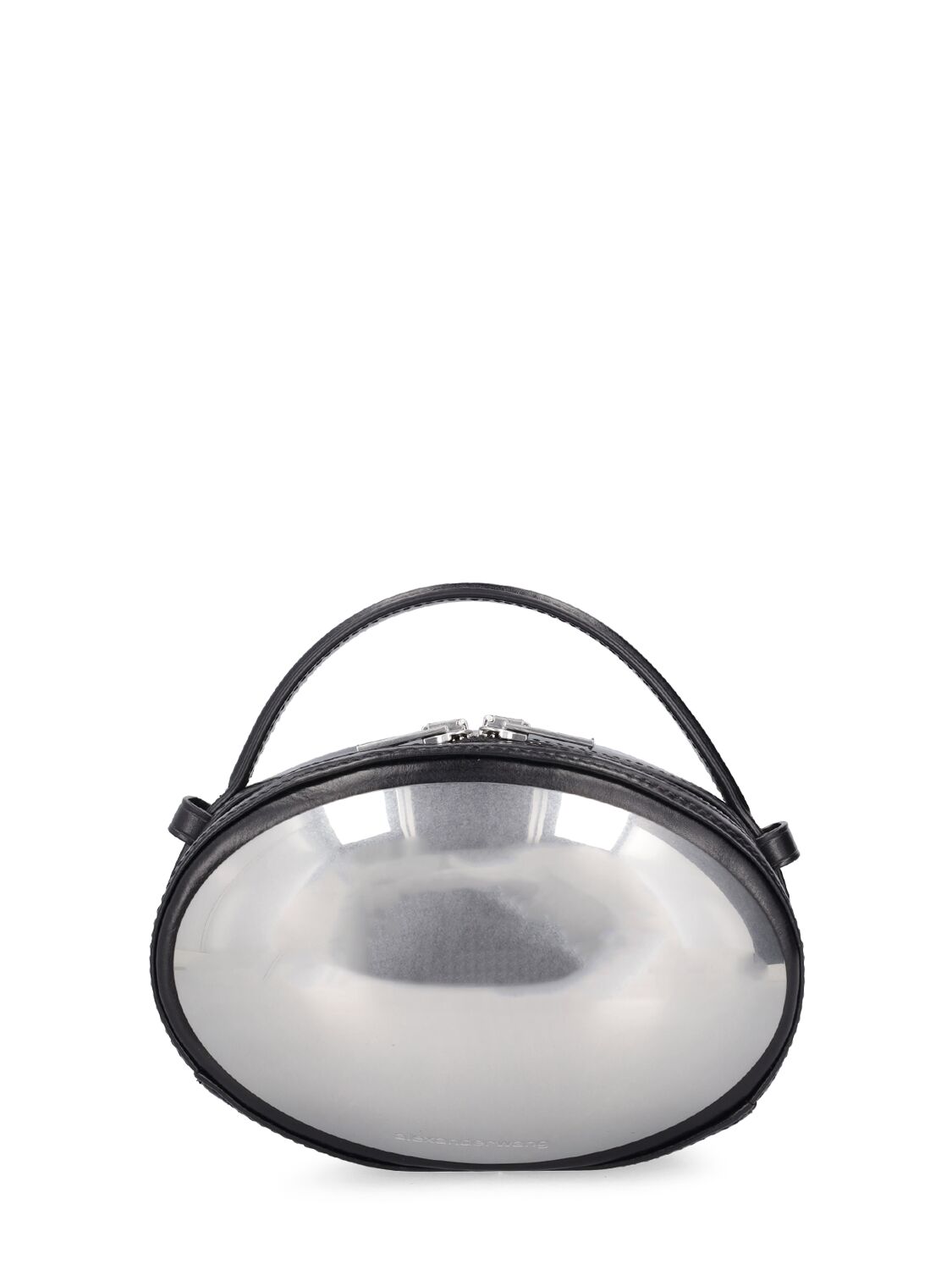 Shop Alexander Wang Small Dome Leather Crossbody Bag In Black