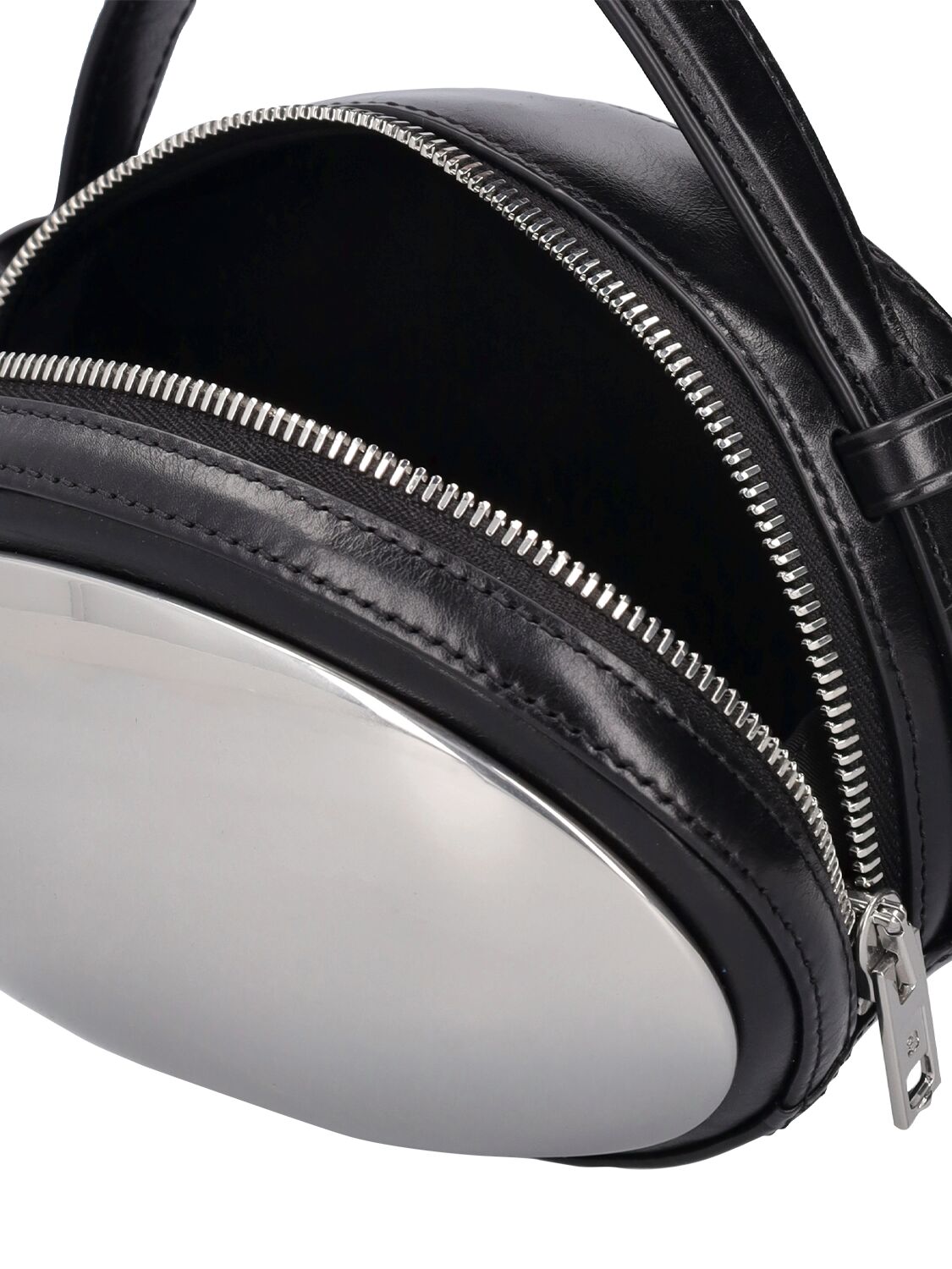 Shop Alexander Wang Small Dome Leather Crossbody Bag In Black
