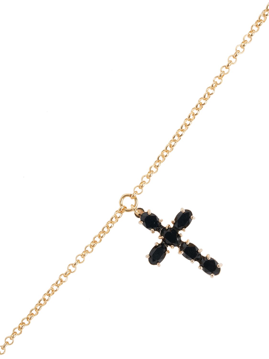Shop Dolce & Gabbana Cross Pendant Bracelet In Gold