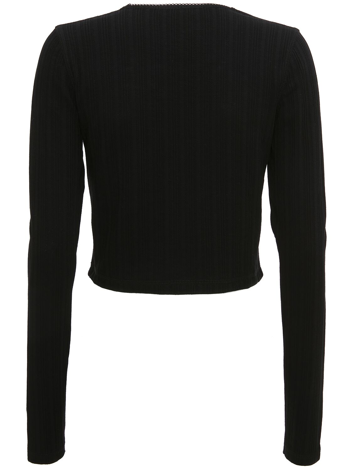 Shop Jw Anderson Anchor Embroidery Cropped L/s Top In Black
