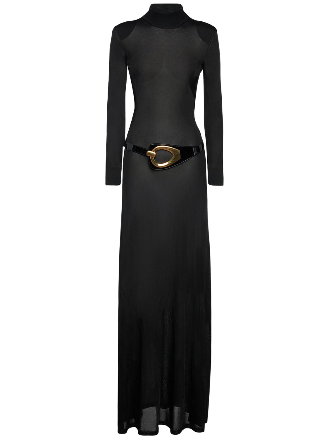 Tom Ford Compact Slinky Cashmere Blend Long Dress In Black