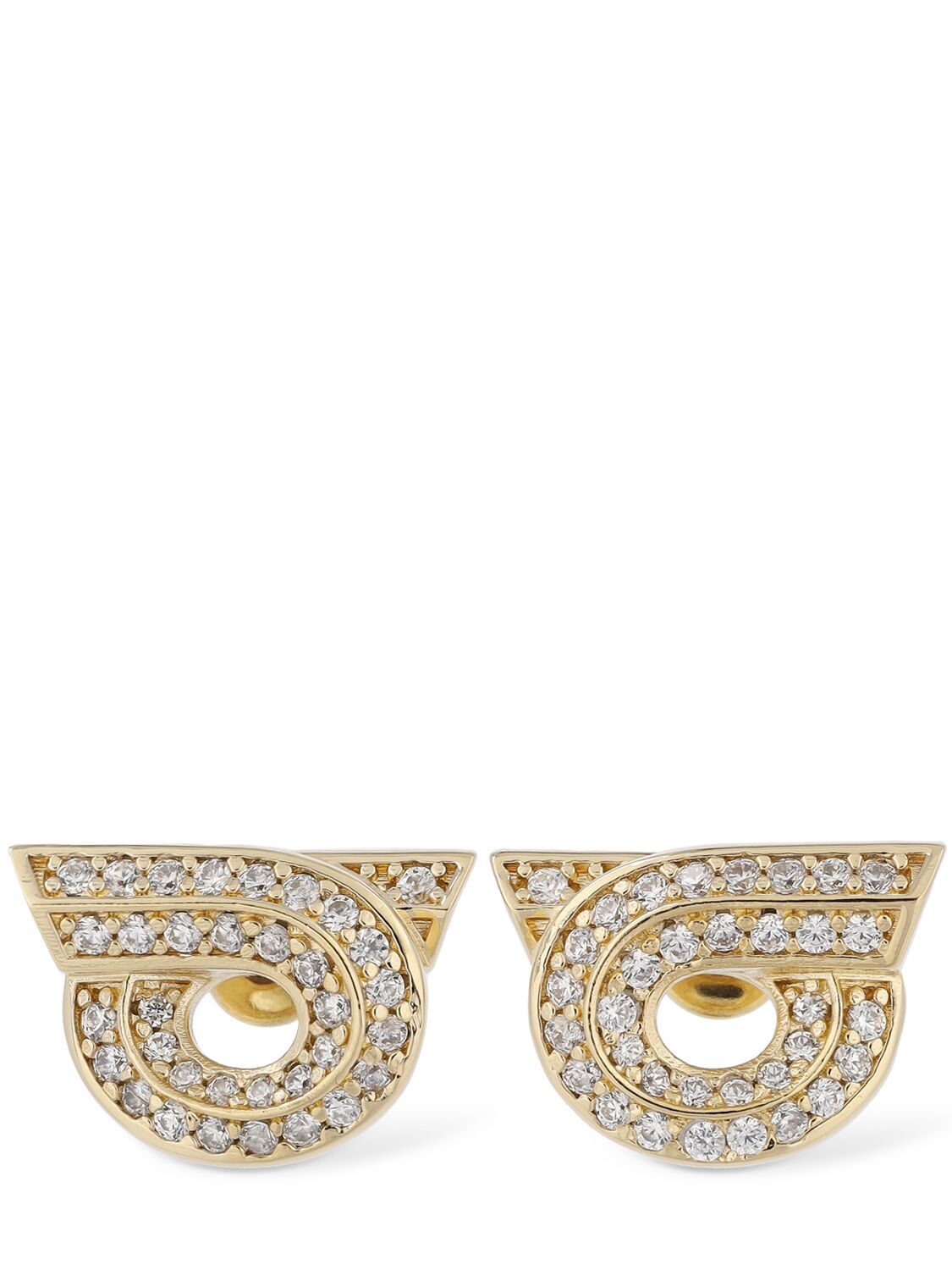Ferragamo New Gstr 18d Crystal Stud Earrings In 金色,水晶