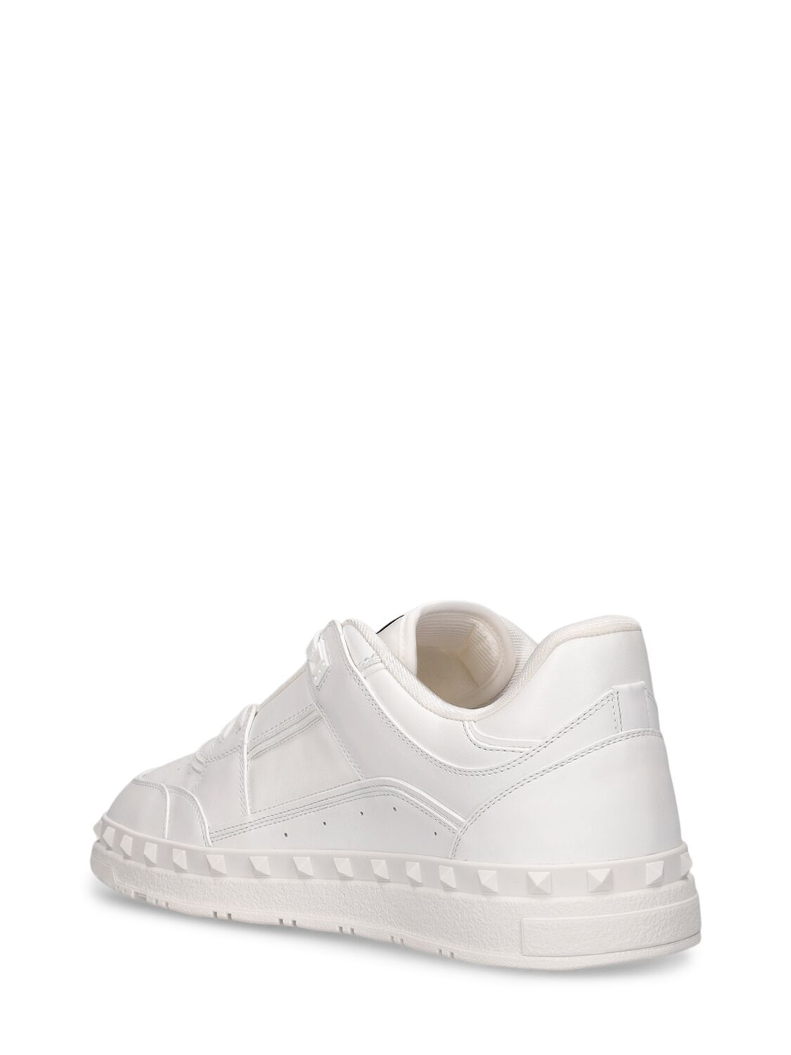 Shop Valentino Freedots Leather Low Top Sneakers In White