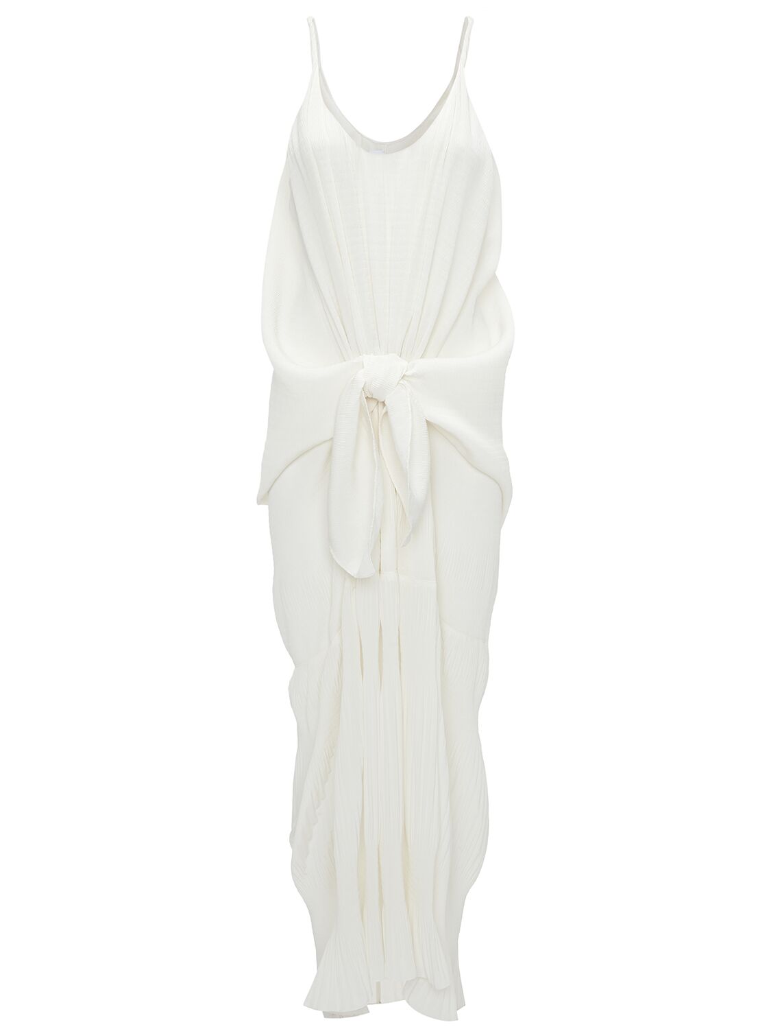 Shop Jw Anderson Knot Front Long Dress In White