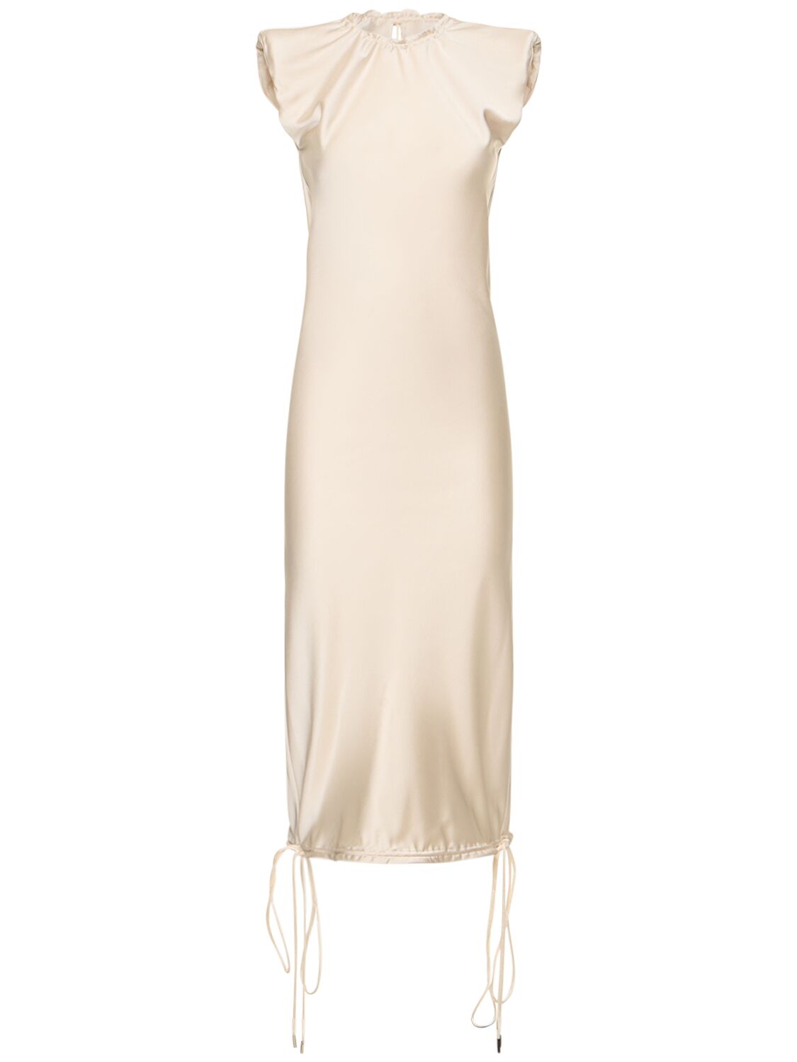 Image of Fluid Satin Sleeveless Midi Dress