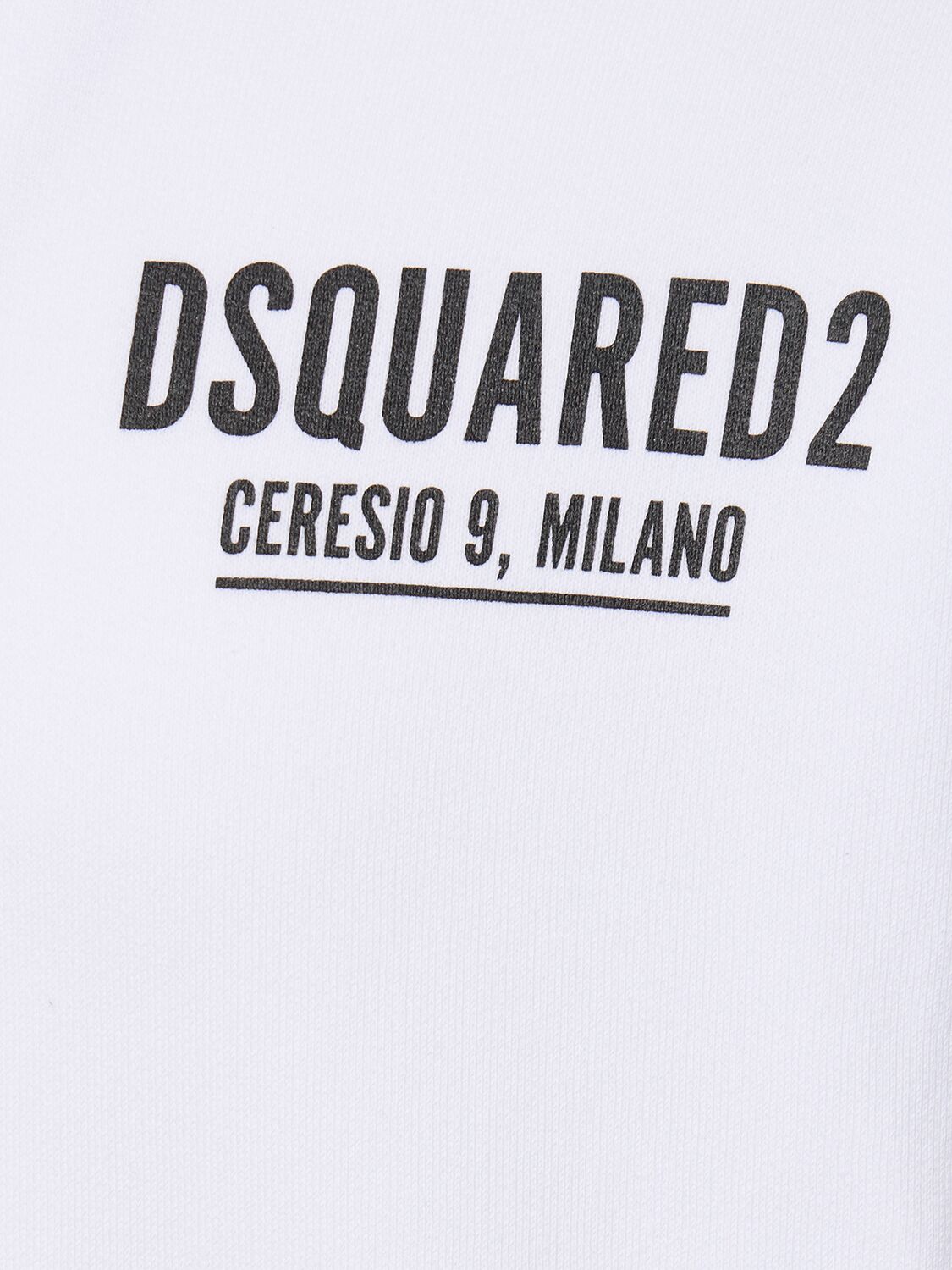 Shop Dsquared2 Ceresio 9 Print Cotton Jersey Hoodie In Weiss