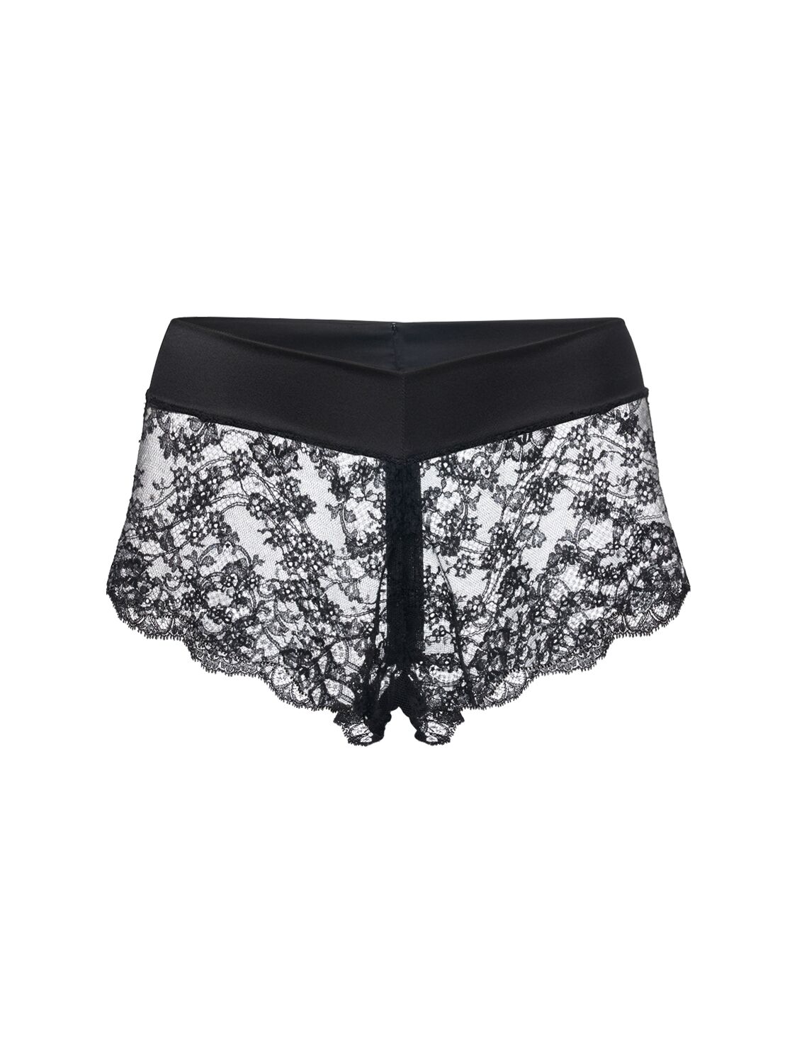 Dolce & Gabbana Stretch Chantilly Lace Shorts In Black