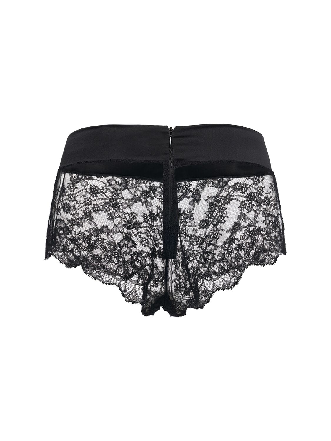 Shop Dolce & Gabbana Stretch Chantilly Lace Shorts In Black