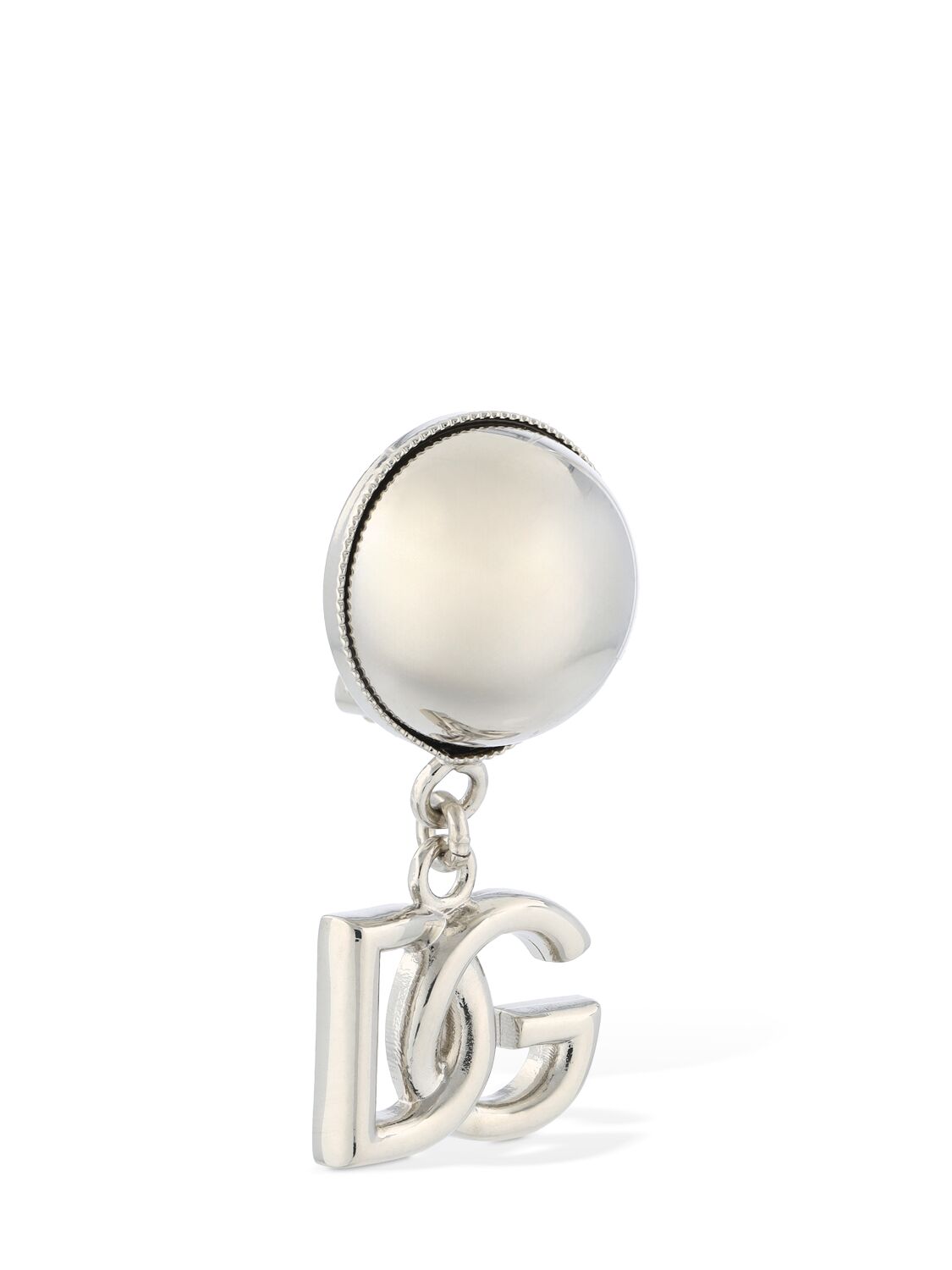 Shop Dolce & Gabbana Dg Mono Drop Earring In Silver